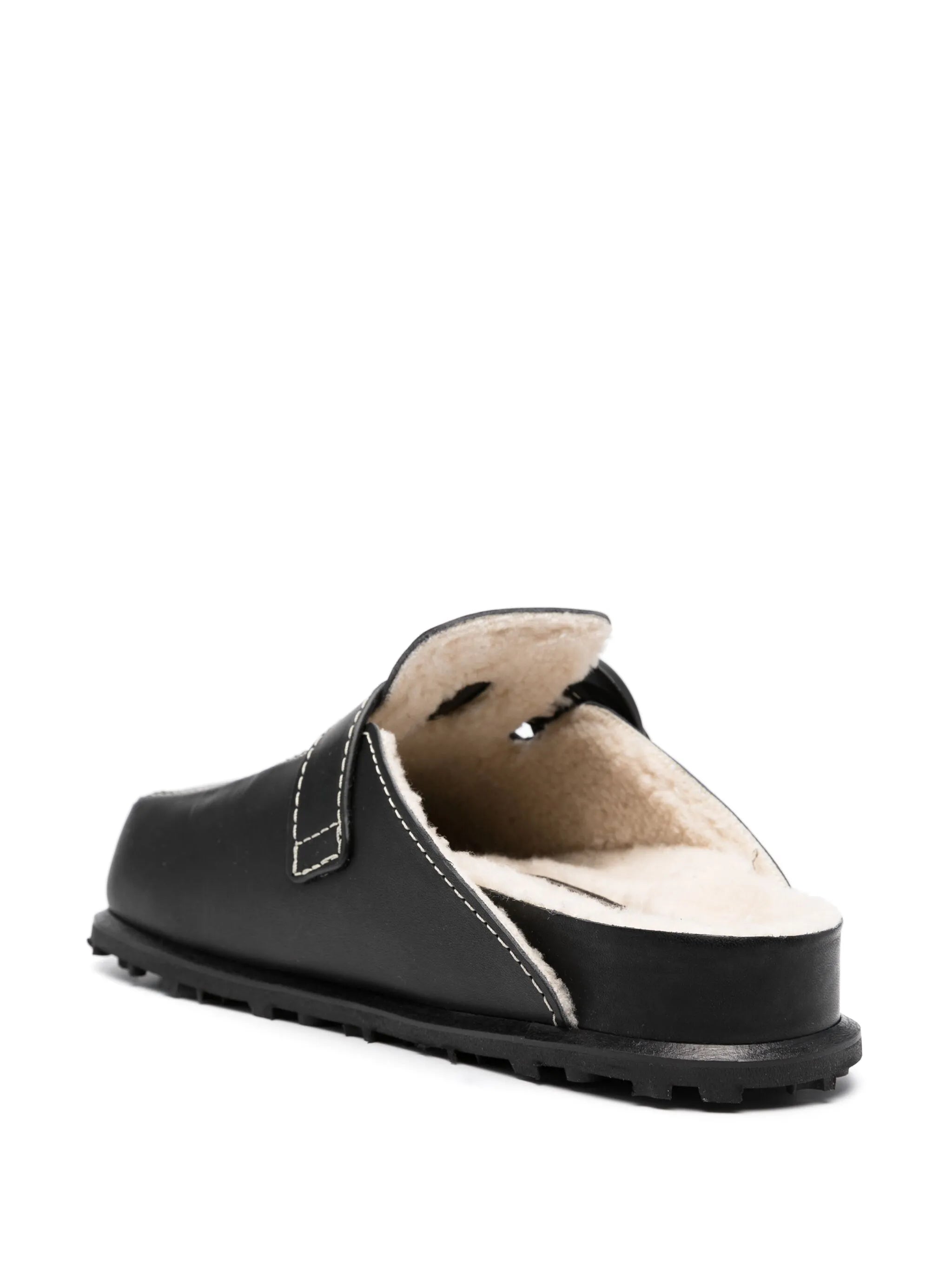 leather slide sandals