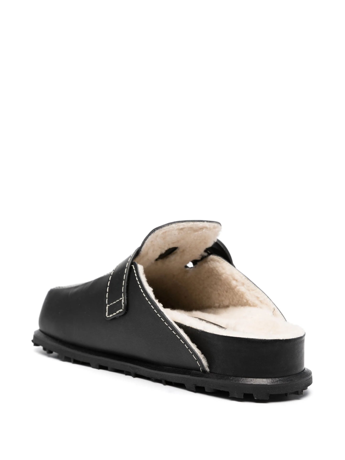 leather slide sandals