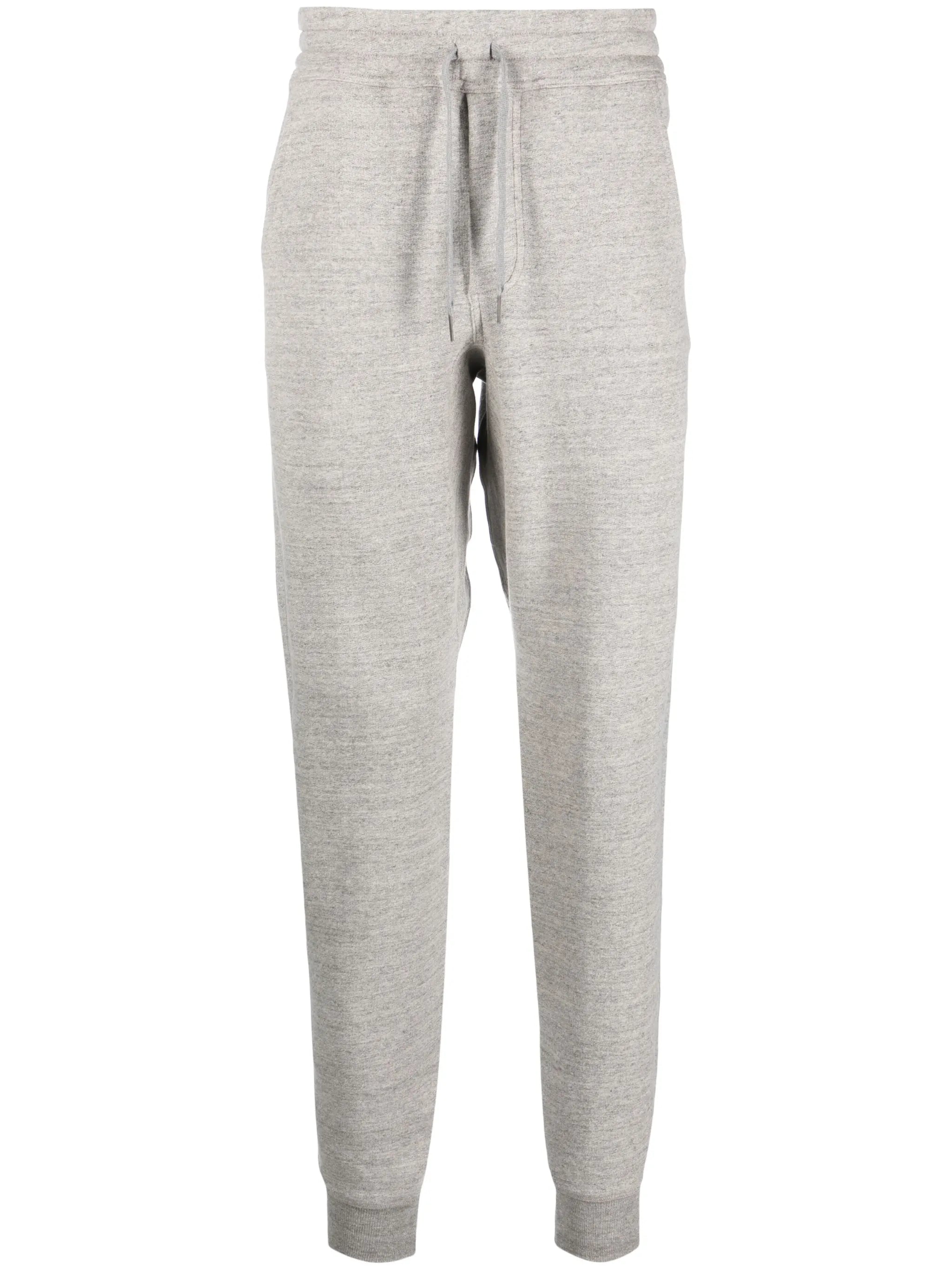 drawstring-waist cotton track pants