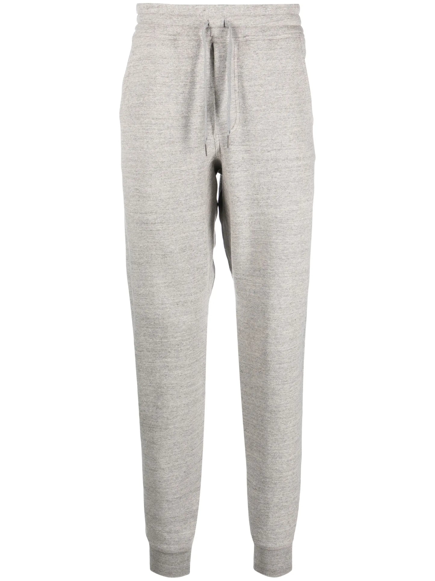 drawstring-waist cotton track pants