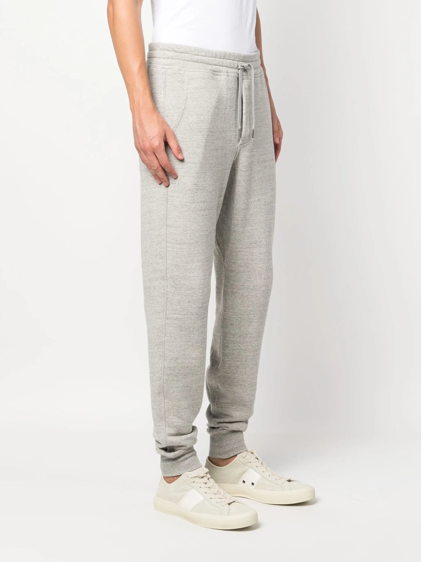 drawstring-waist cotton track pants