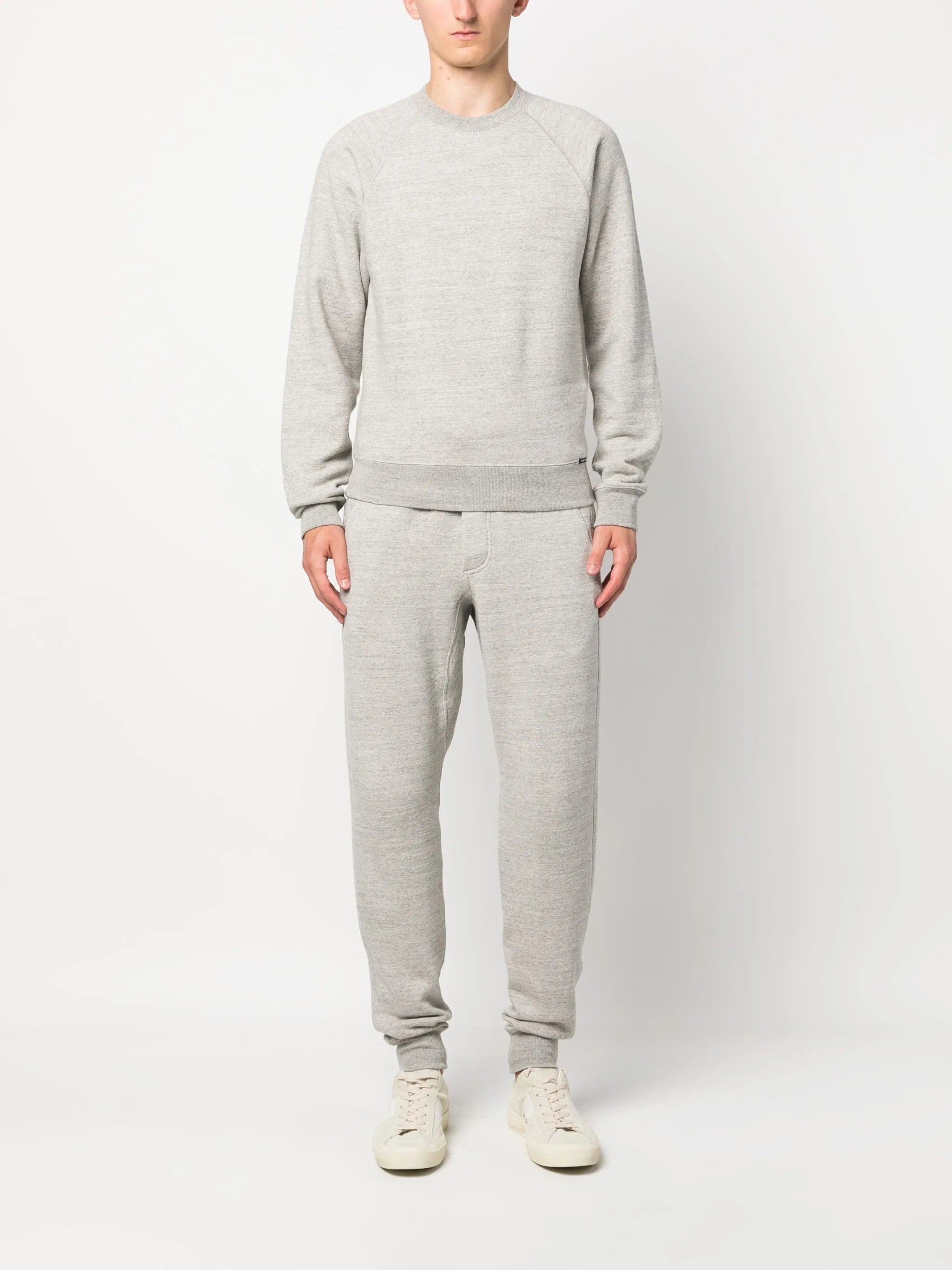 drawstring-waist cotton track pants