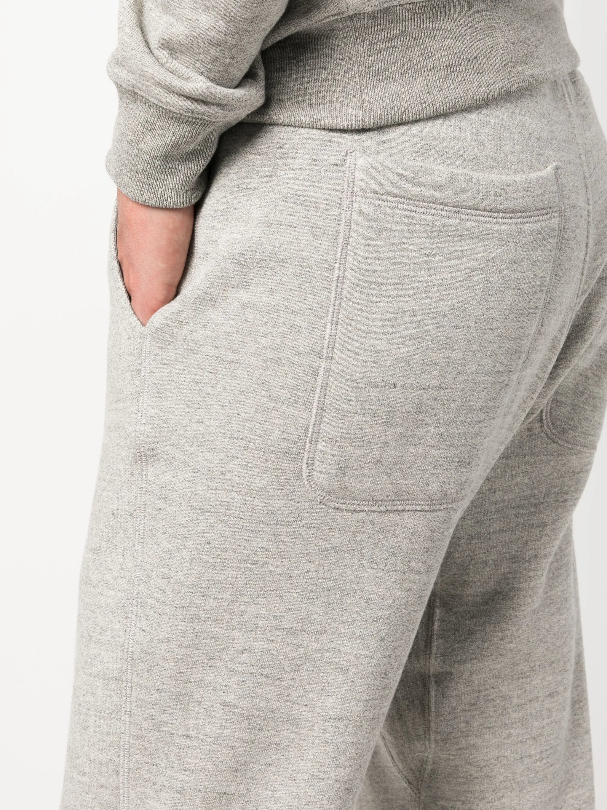drawstring-waist cotton track pants