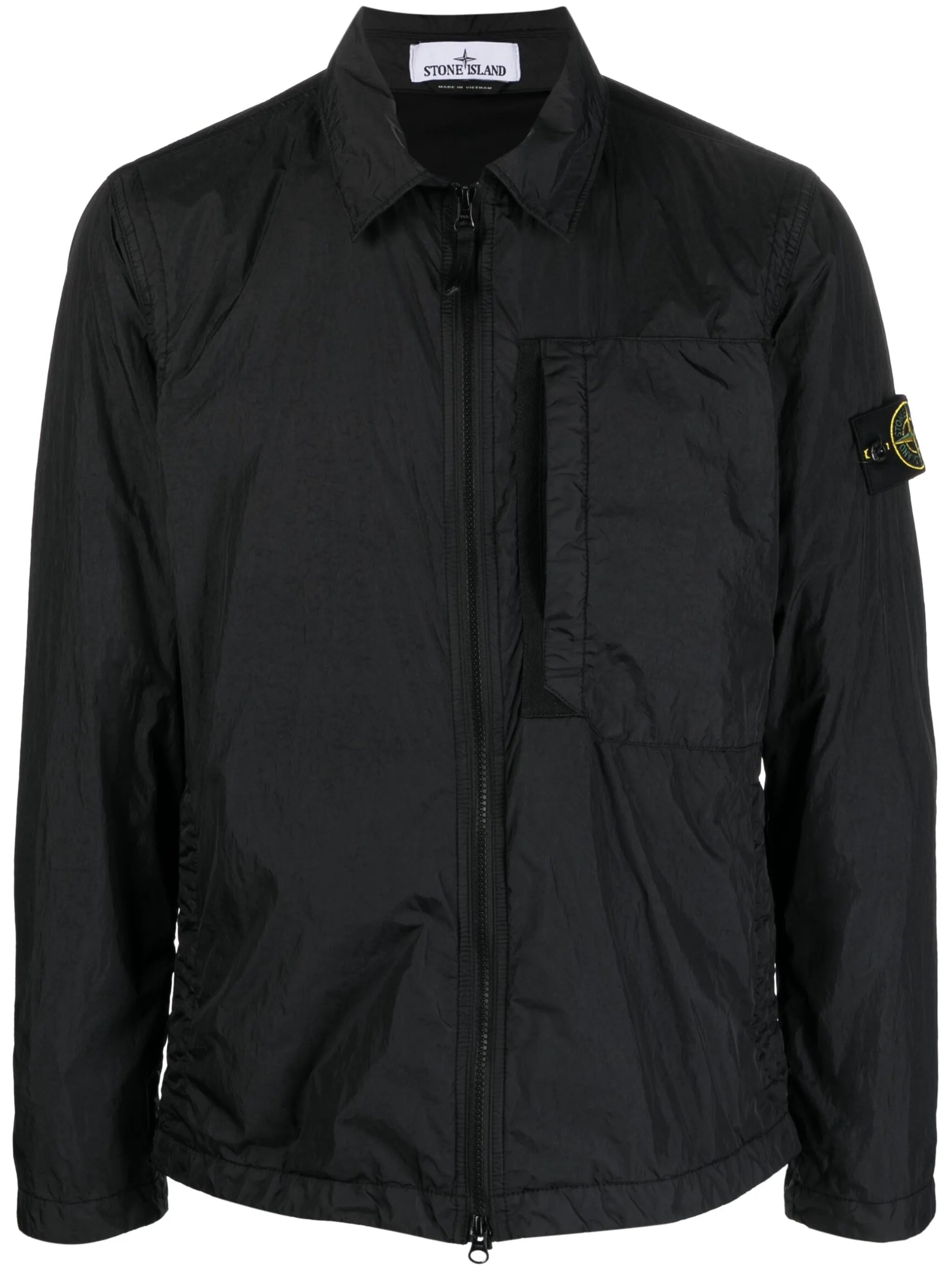 Crinkle Reps Compass-badge lightweight jacket