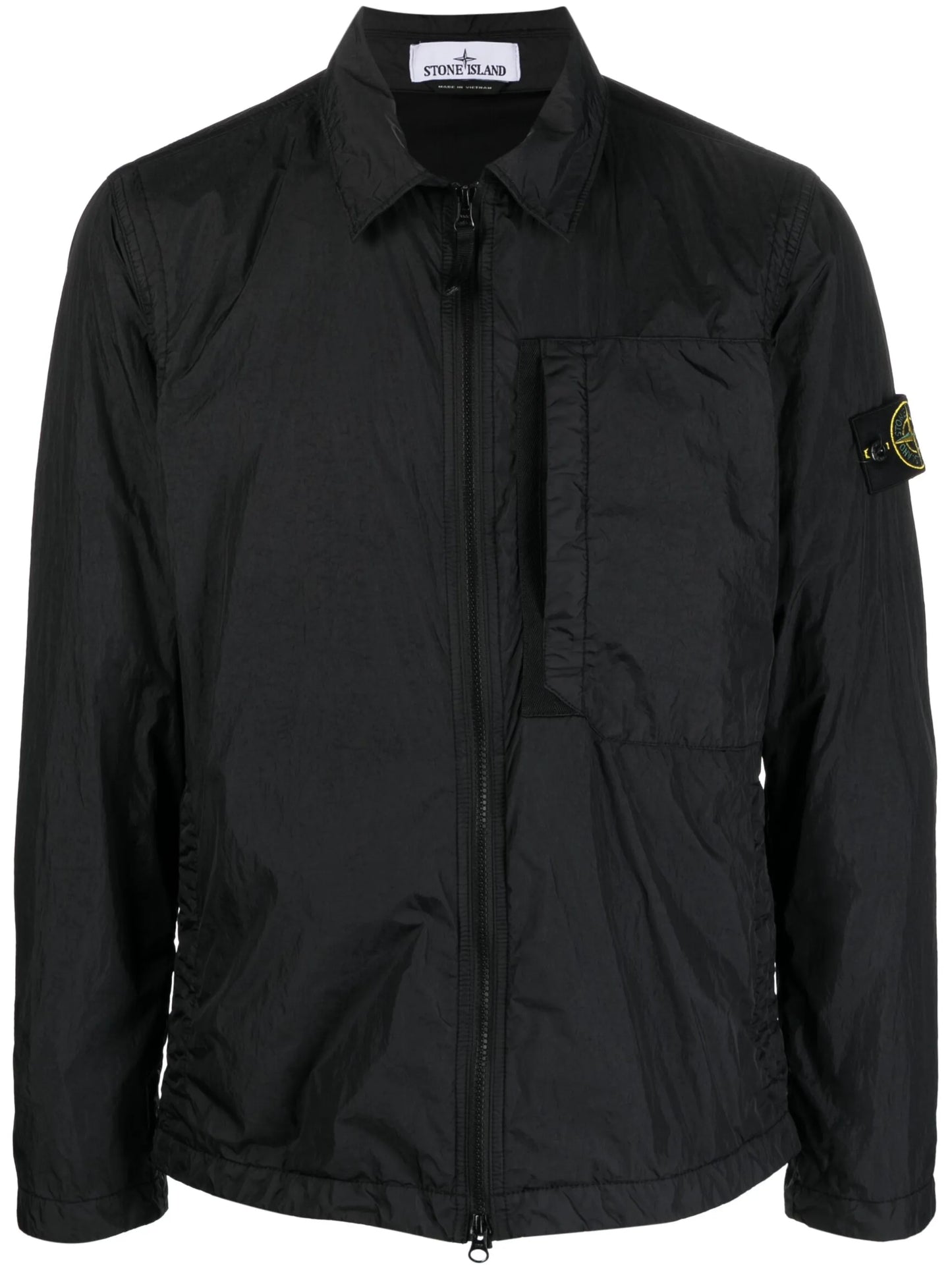 Crinkle Reps Compass-badge lightweight jacket