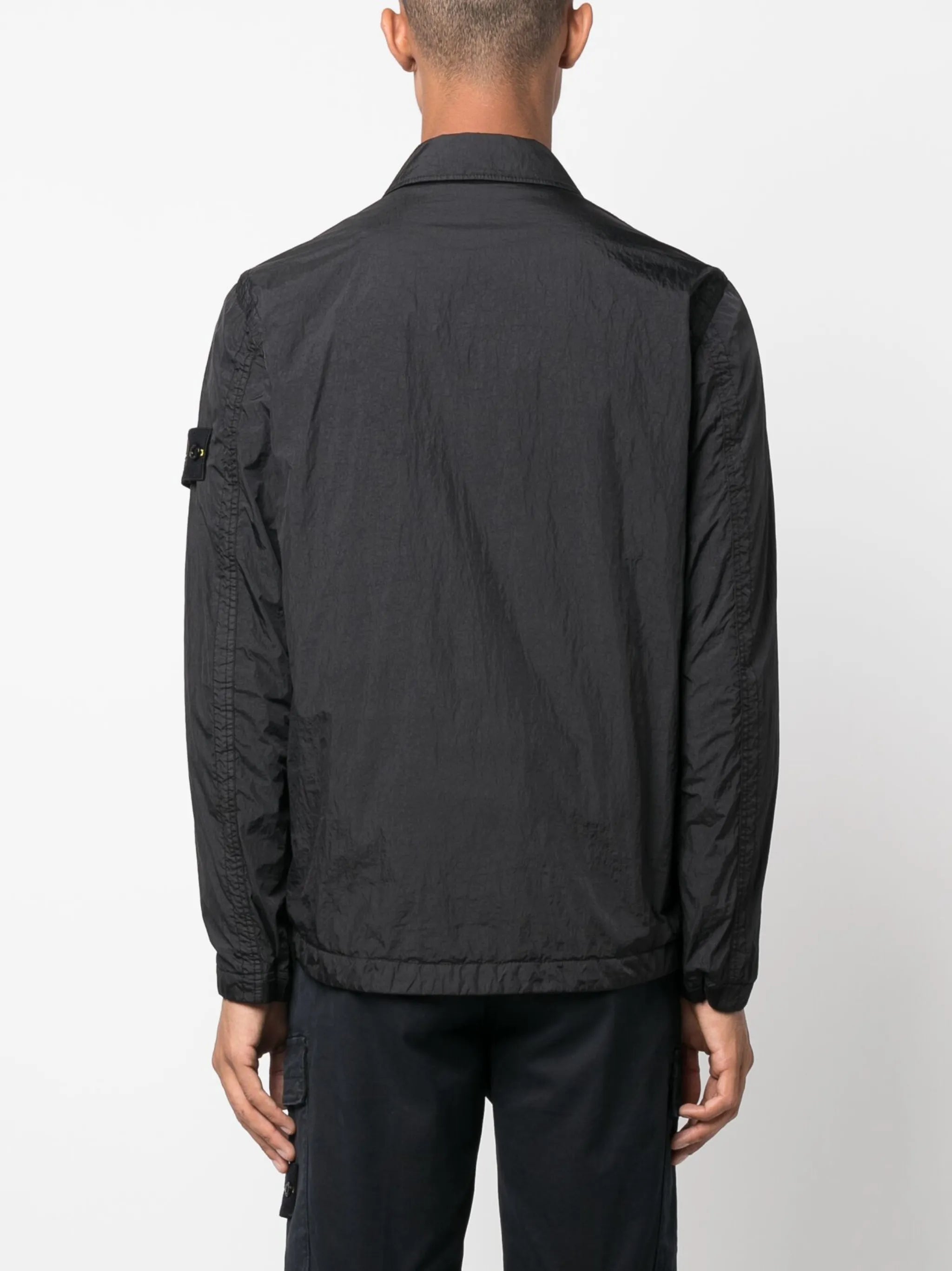 Crinkle Reps Compass-badge lightweight jacket