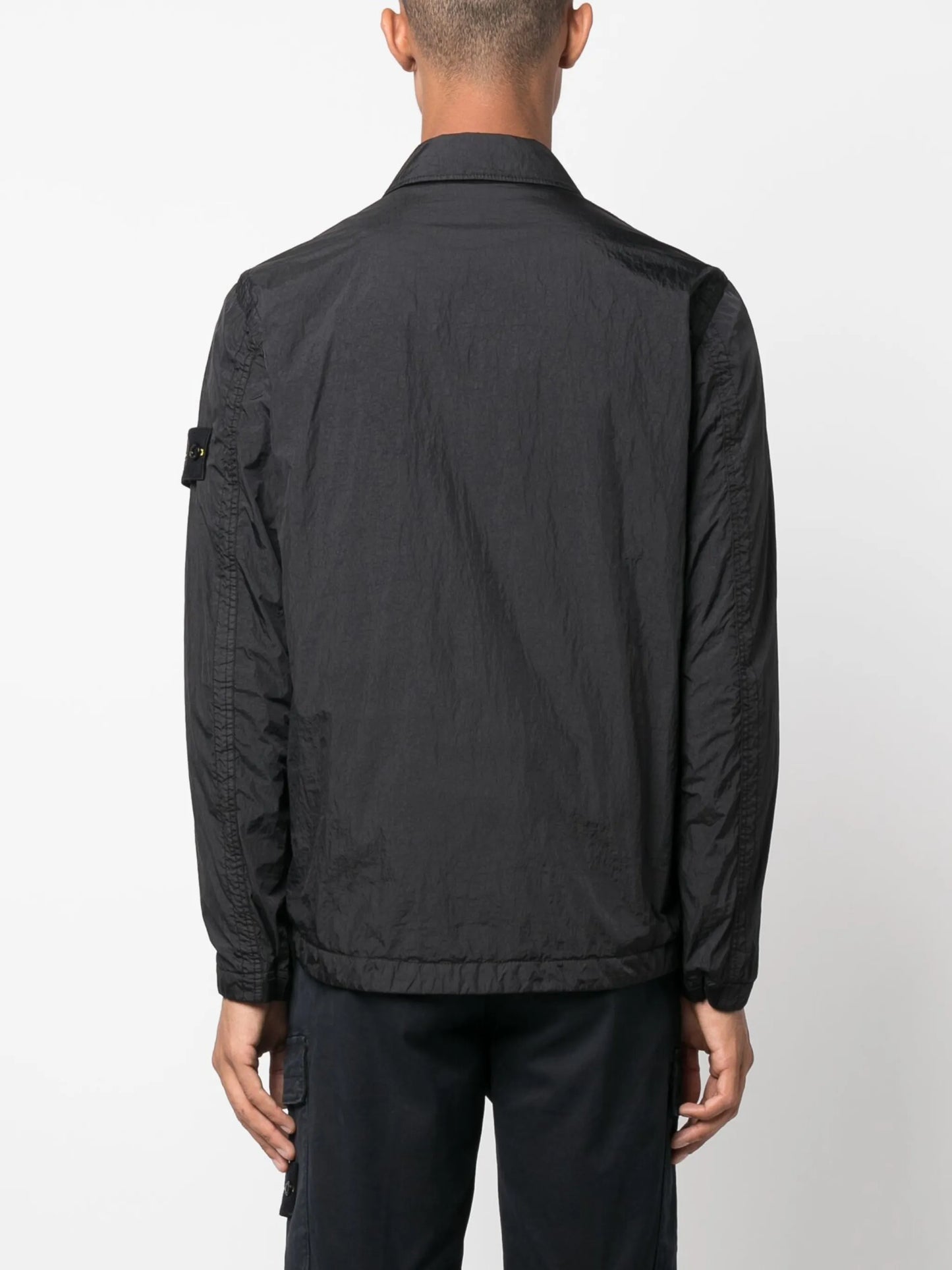 Crinkle Reps Compass-badge lightweight jacket
