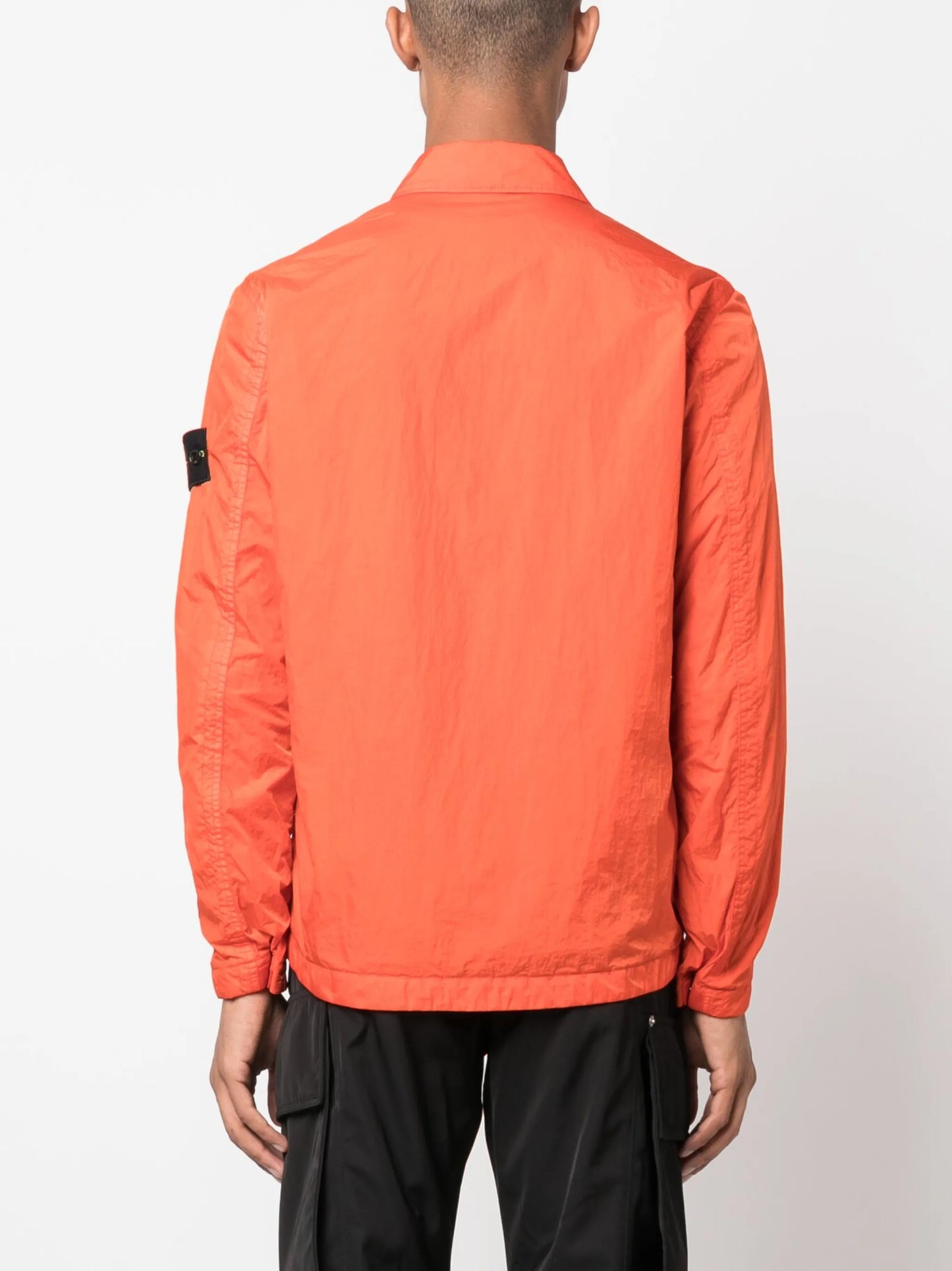 Crinkle Reps Compass-badge lightweight jacket