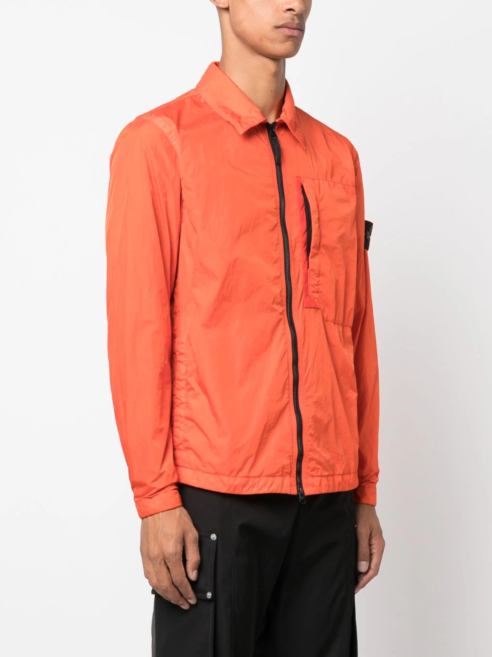 Crinkle Reps Compass-badge lightweight jacket