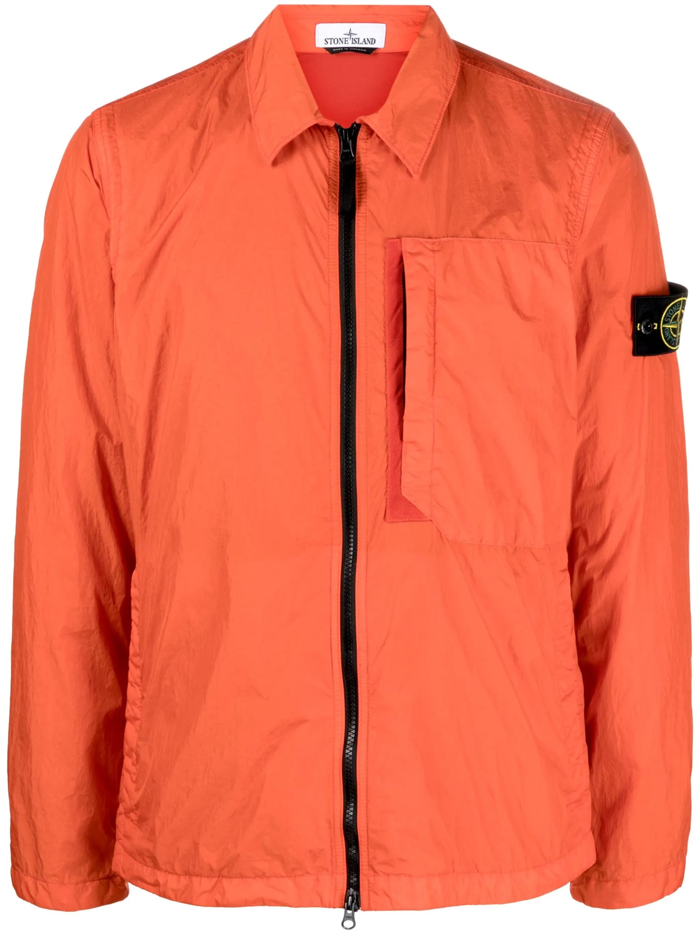 Crinkle Reps Compass-badge lightweight jacket