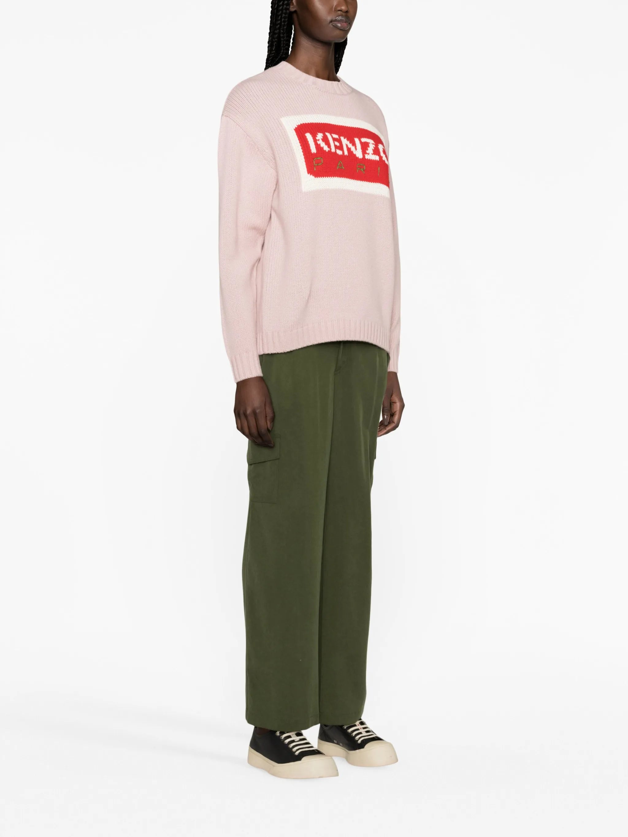 Paris logo-intarsia jumper