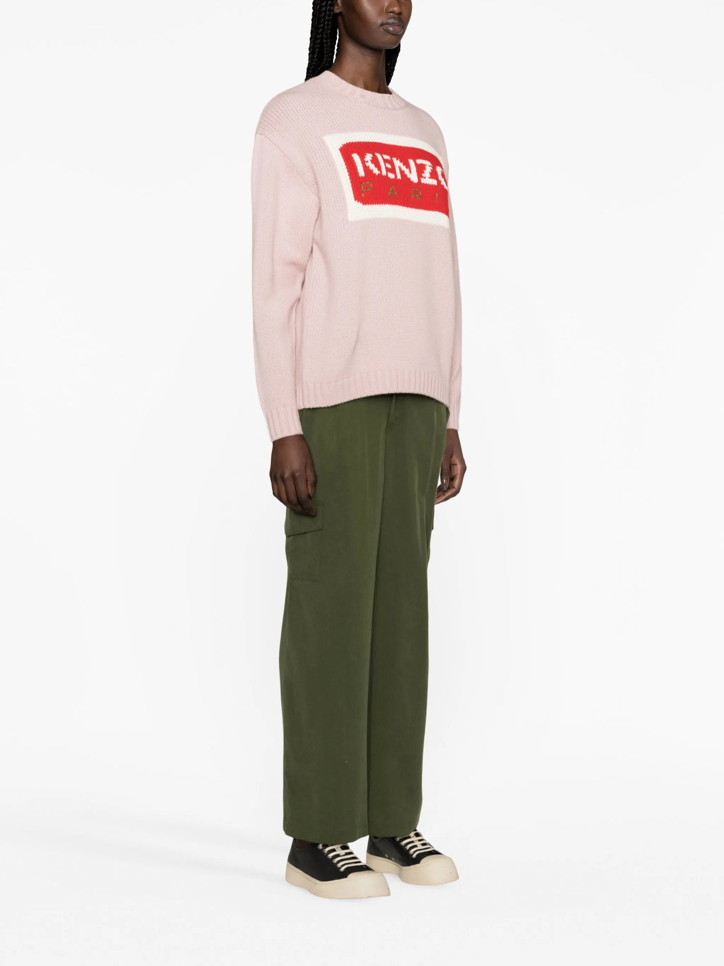 Paris logo-intarsia jumper