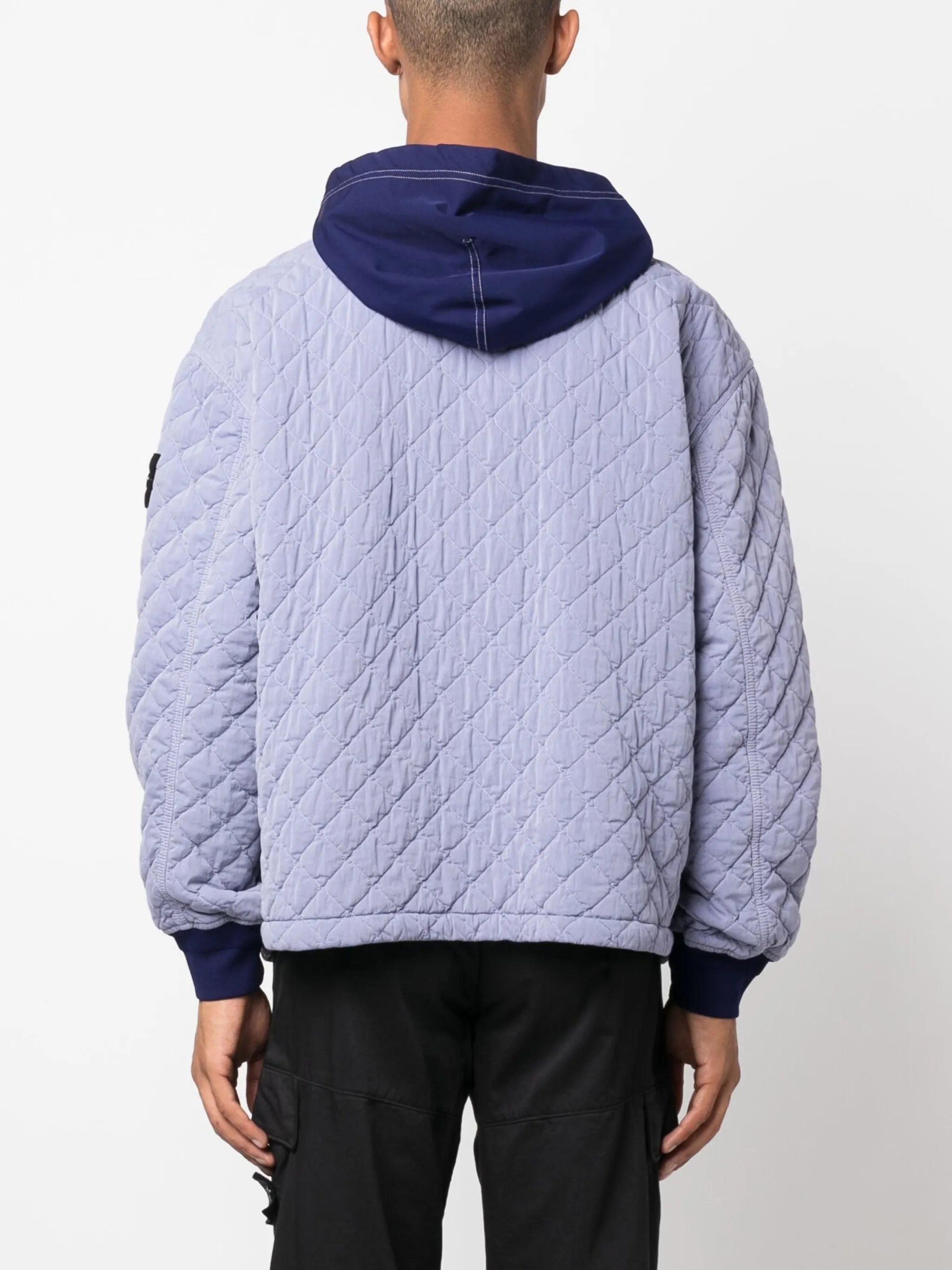 quilted hooded zip-up jacket