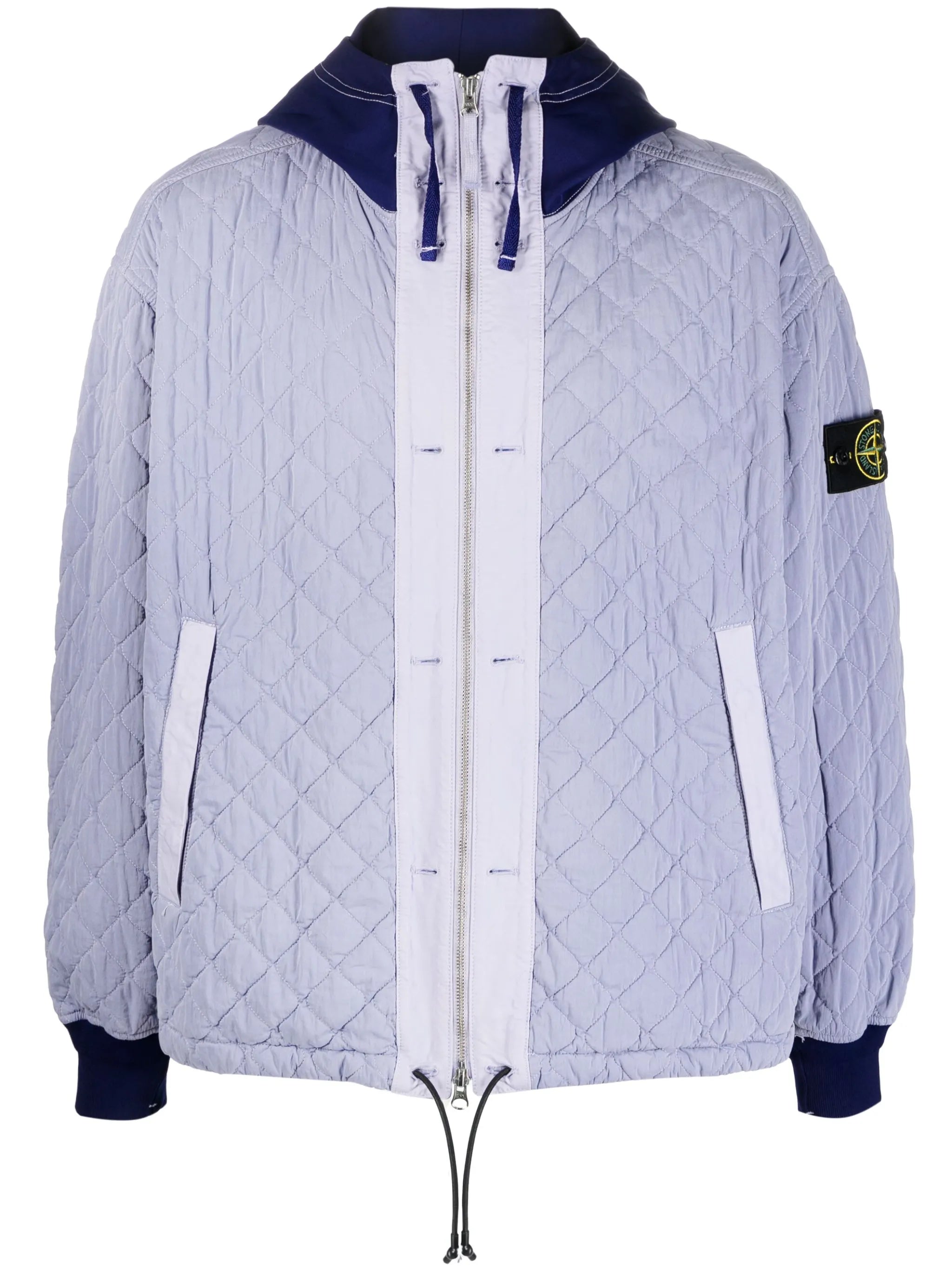 quilted hooded zip-up jacket