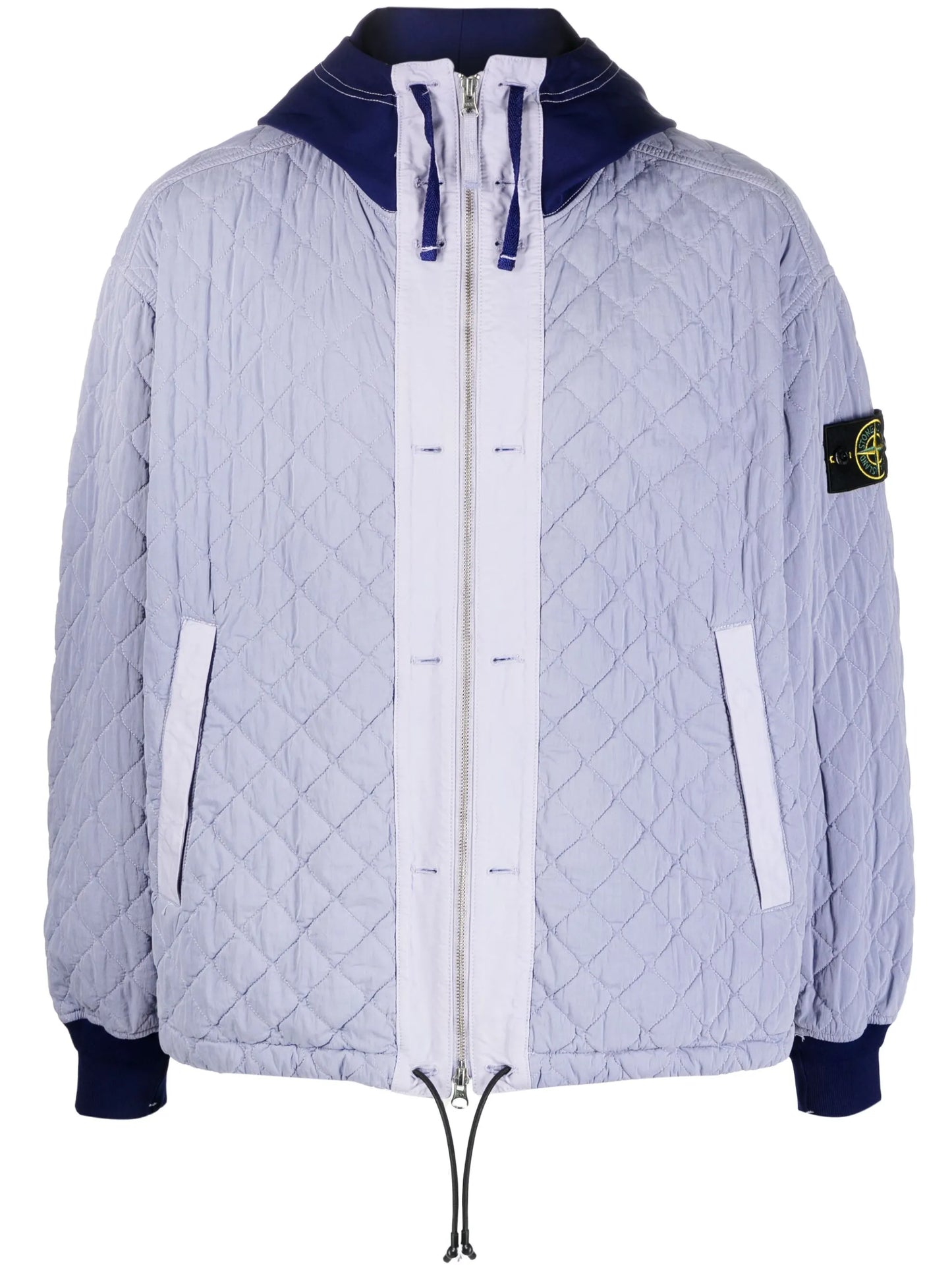 quilted hooded zip-up jacket