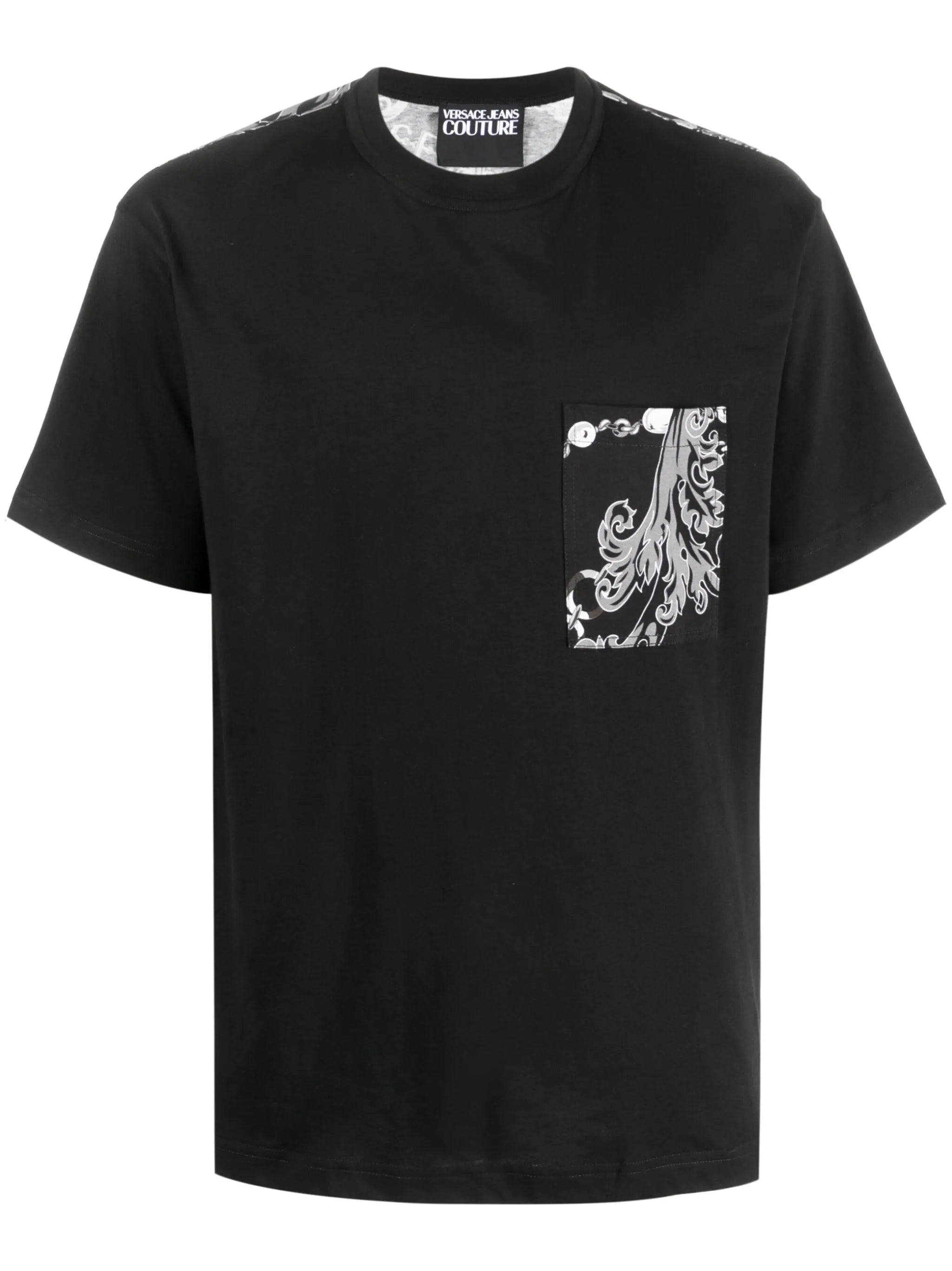 baroque-print panel cotton T-shirt