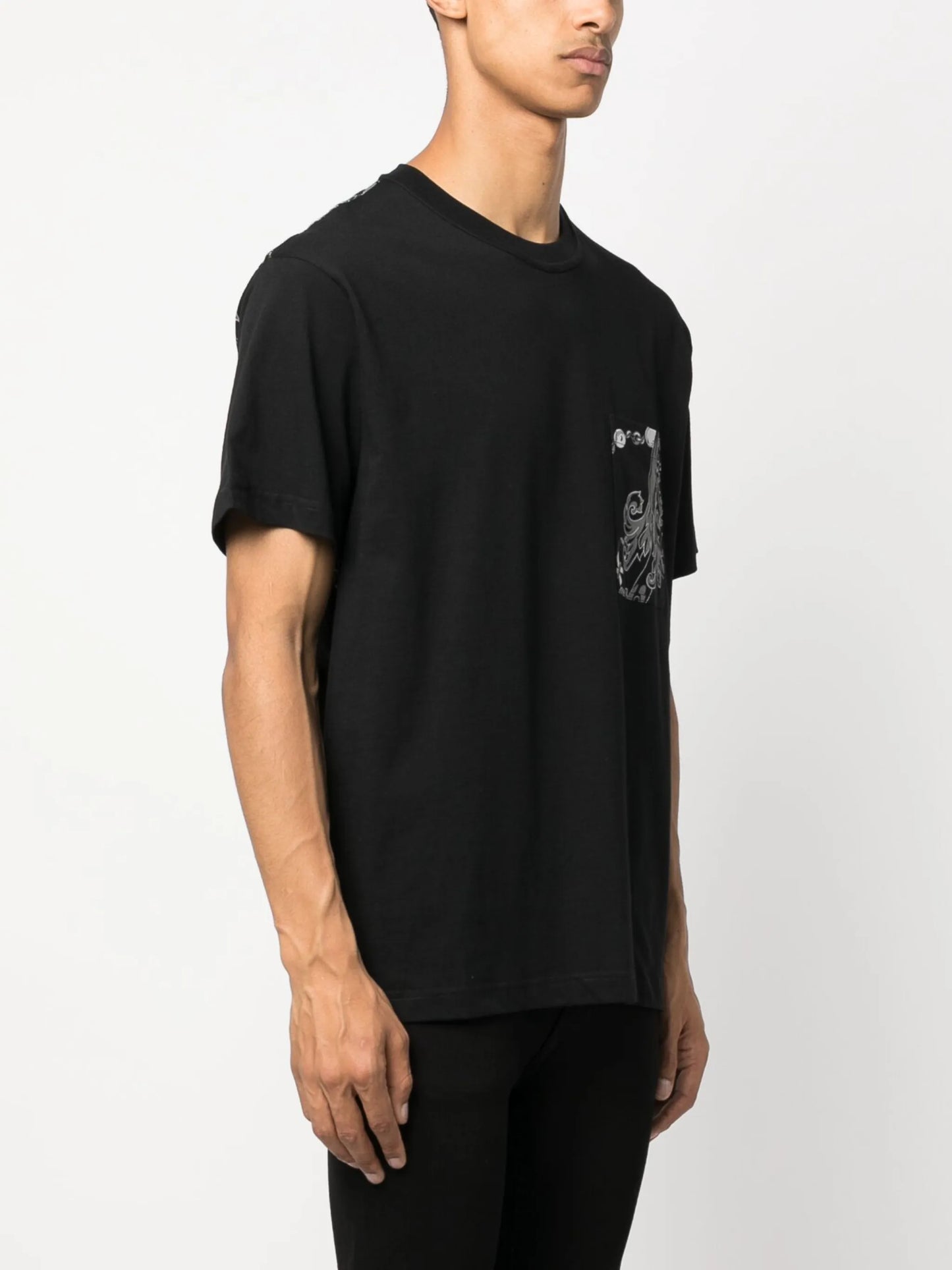 baroque-print panel cotton T-shirt
