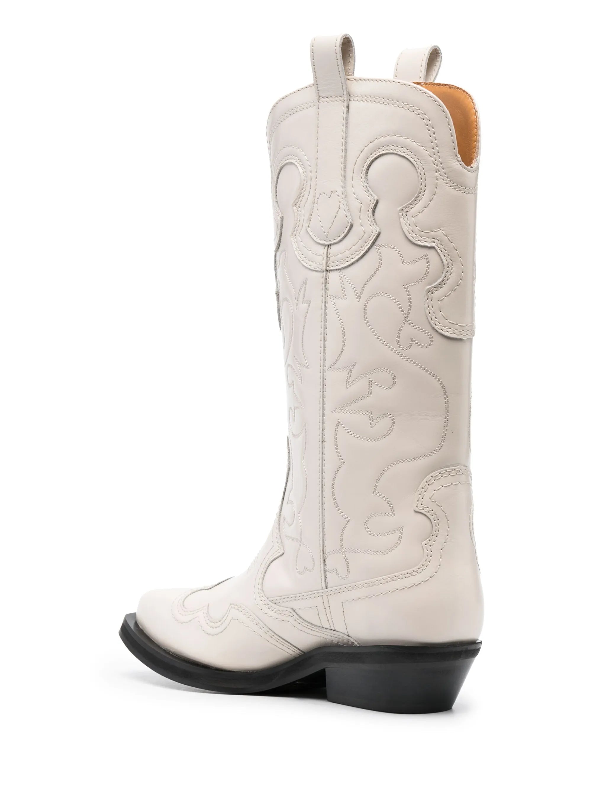 40mm embroidered mid-calf western boots