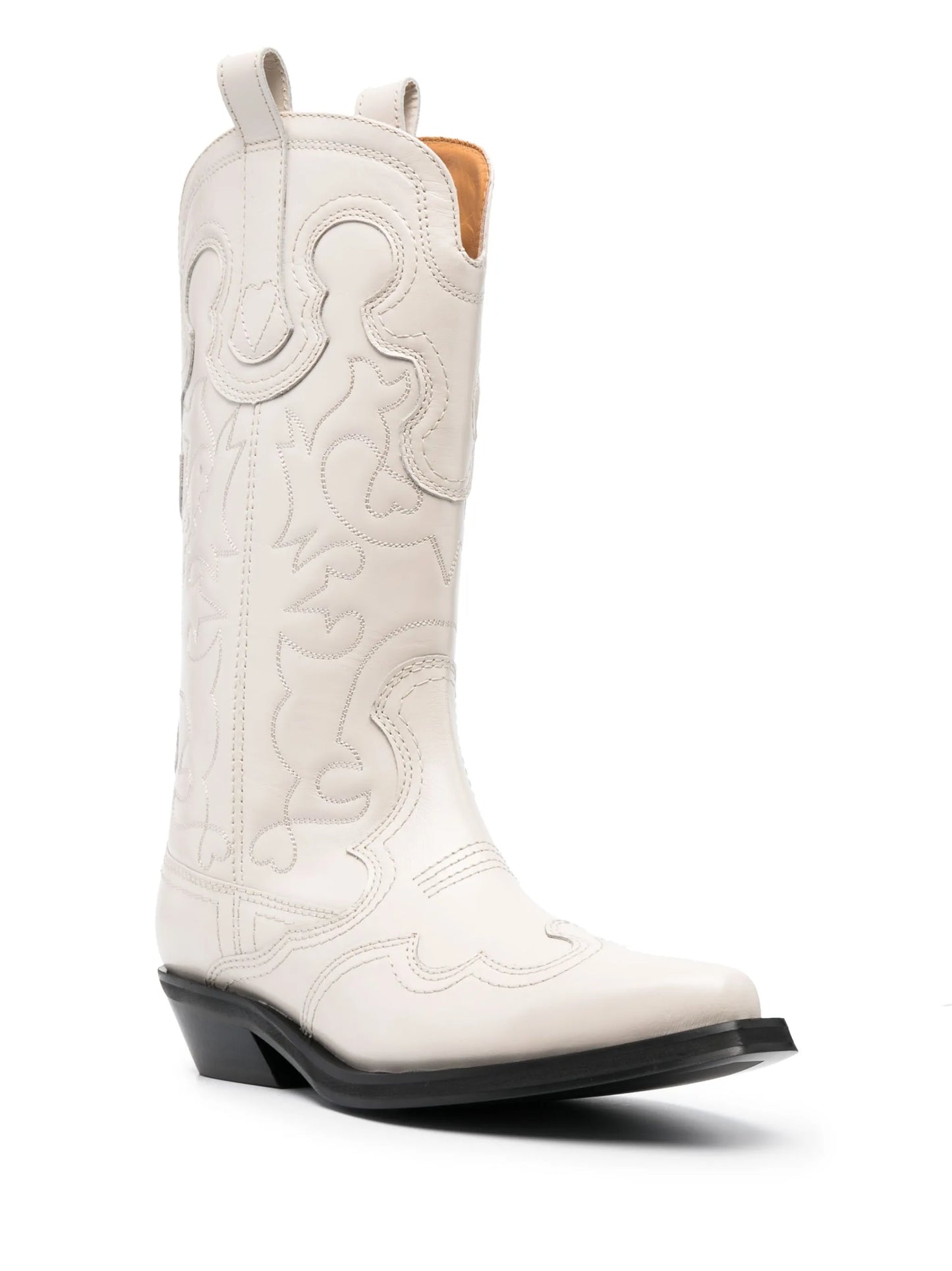 40mm embroidered mid-calf western boots