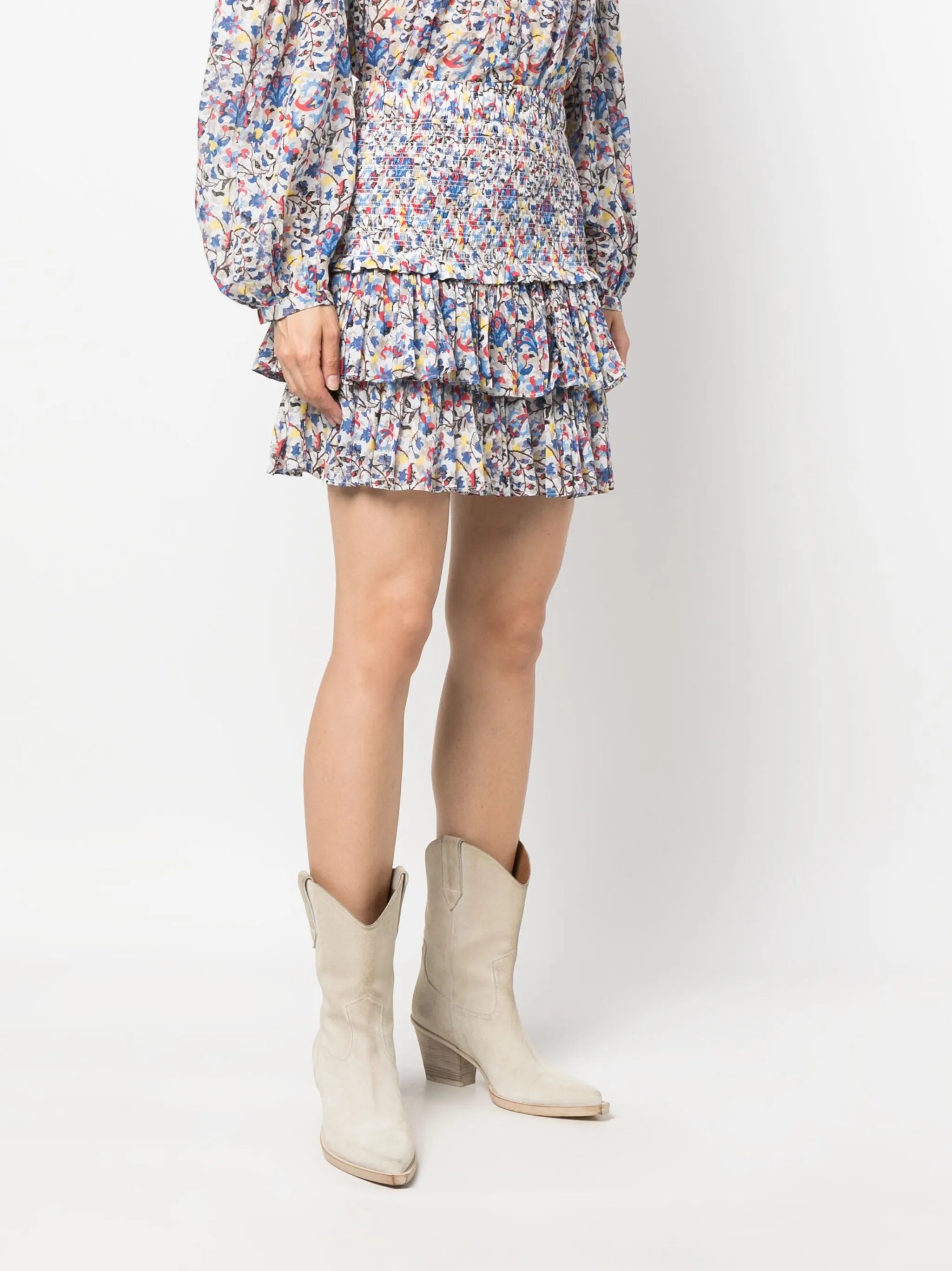 Naomi floral-print cotton skirt