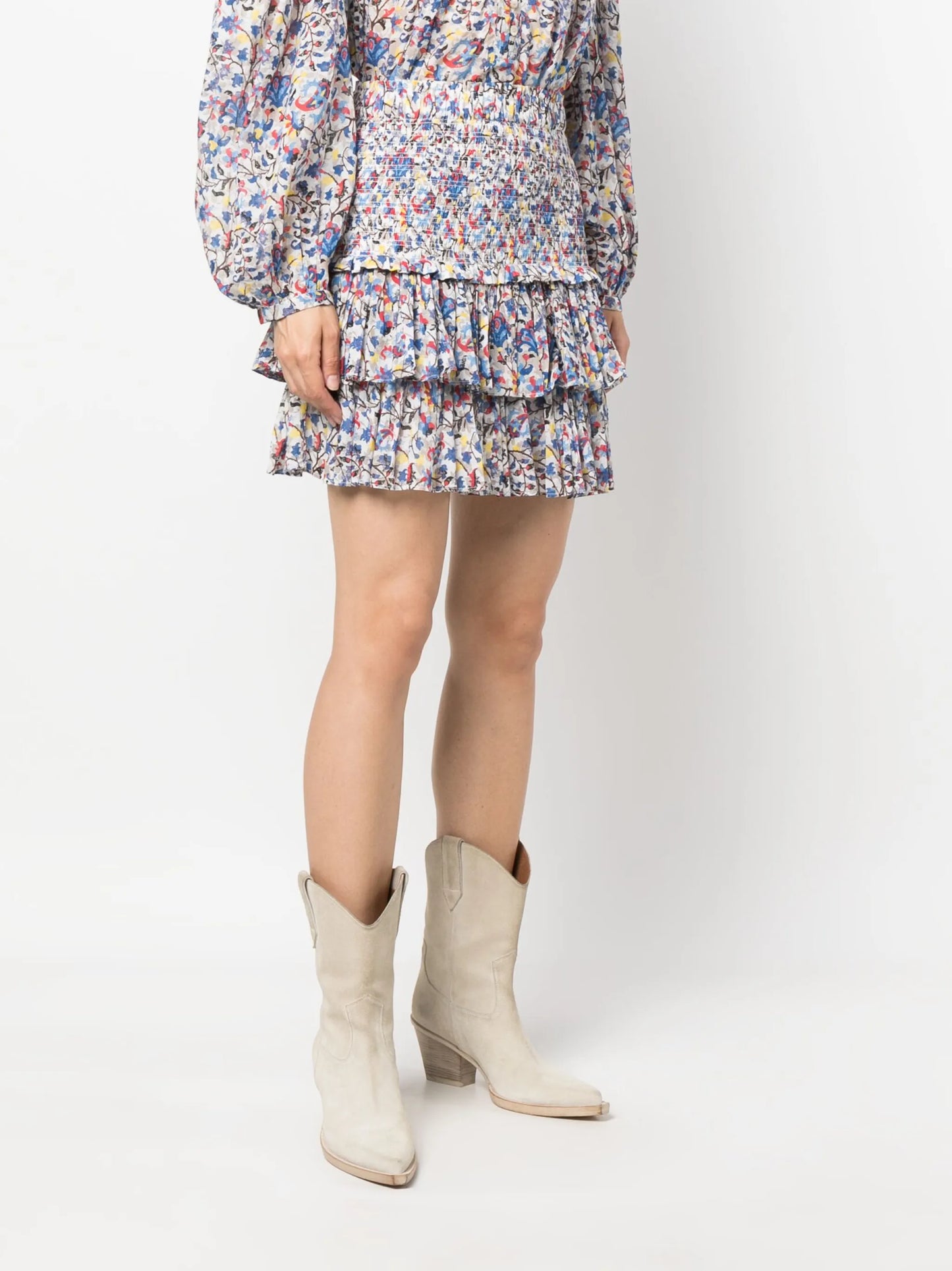 Naomi floral-print cotton skirt