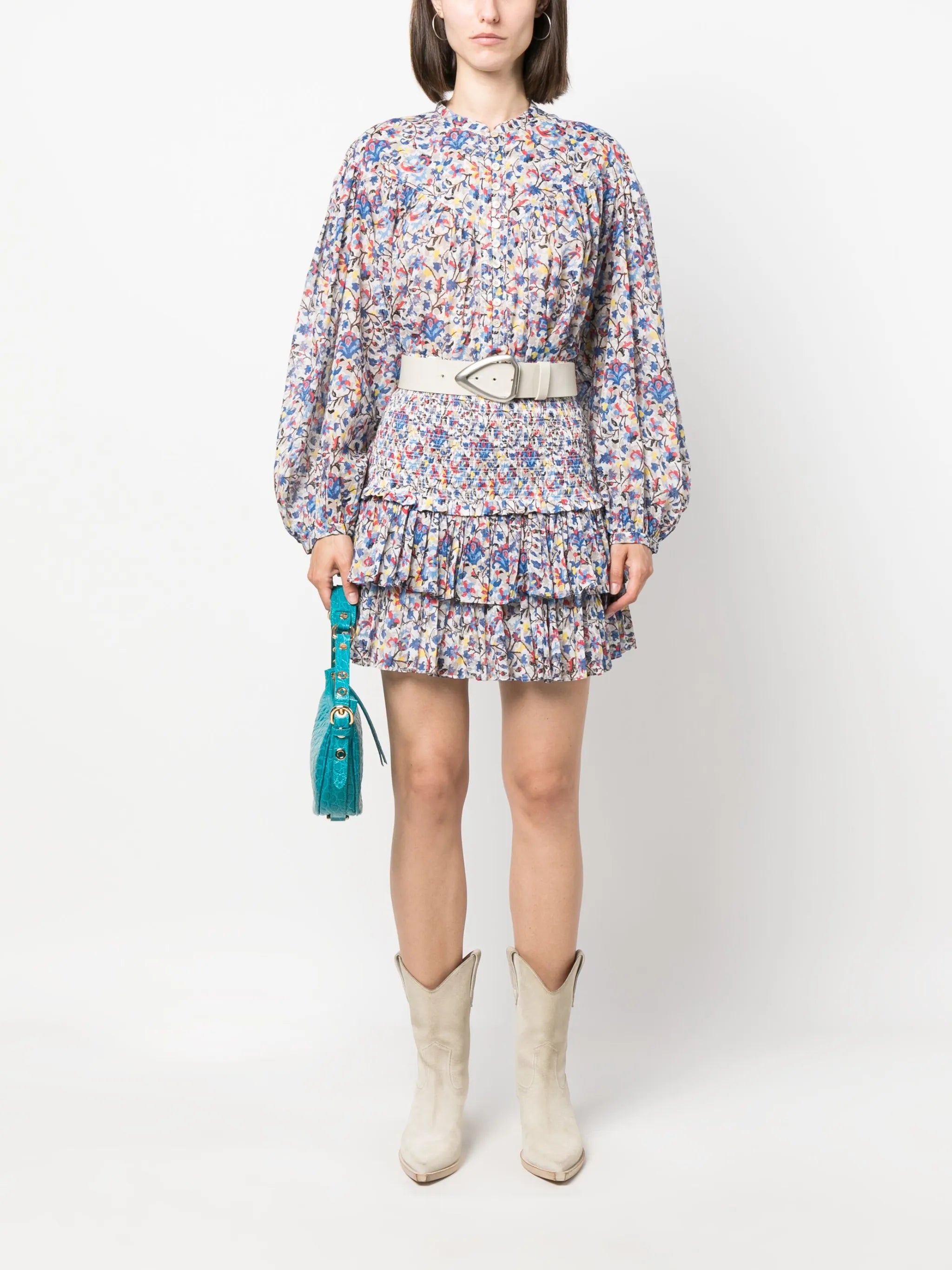 Naomi floral-print cotton skirt