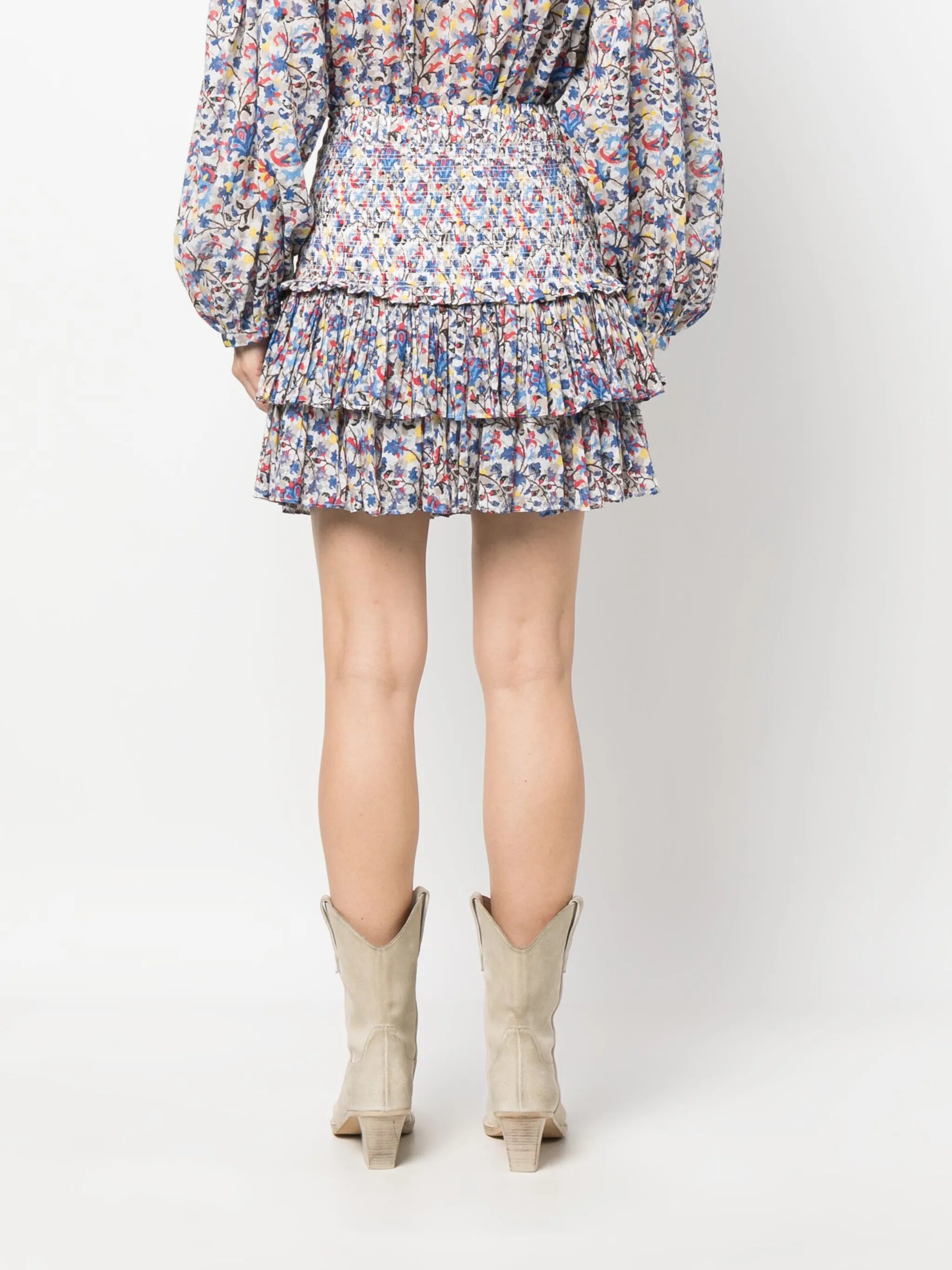 Naomi floral-print cotton skirt