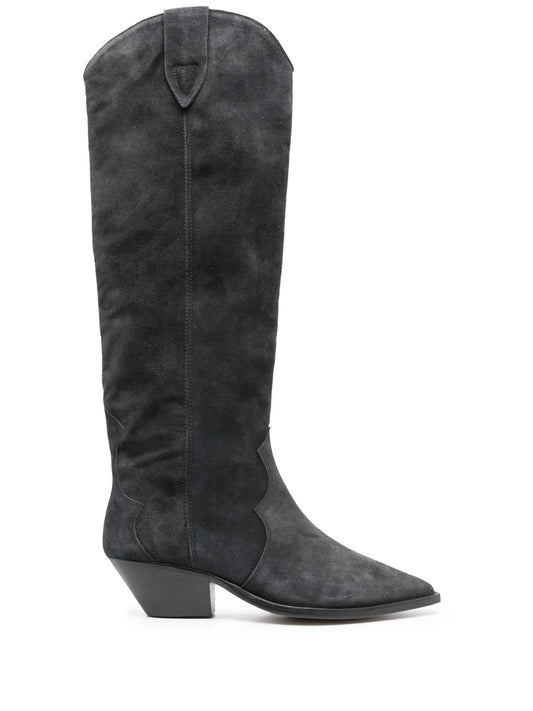 Denvee 50mm suede knee-high boots