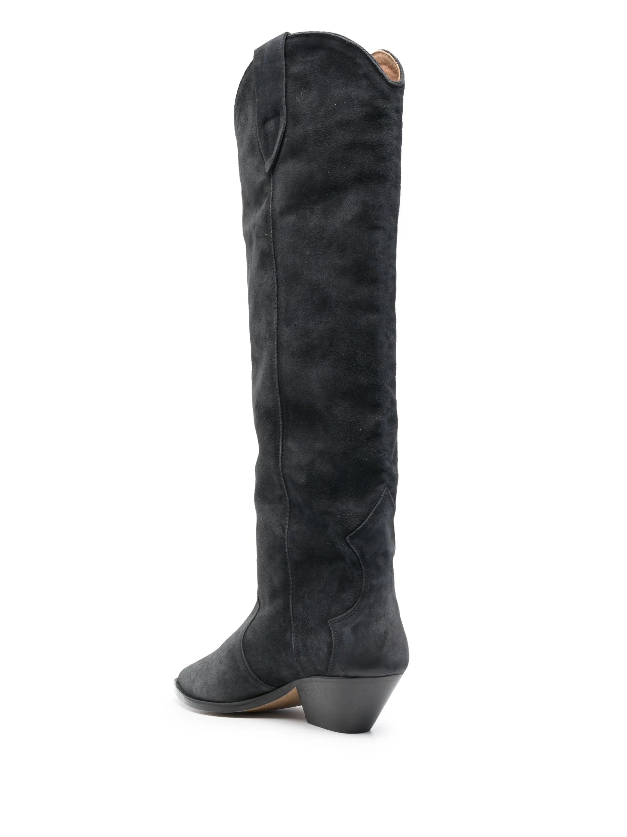 Denvee 50mm suede knee-high boots