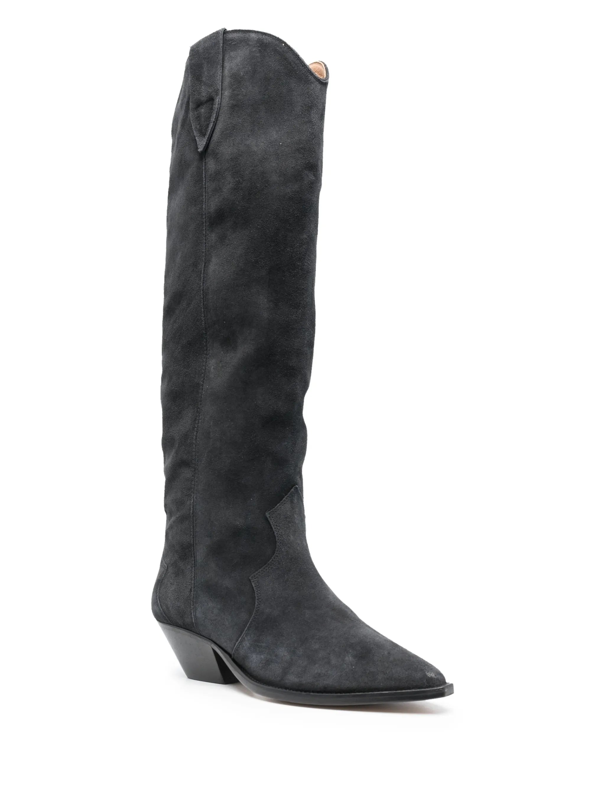 Denvee 50mm suede knee-high boots