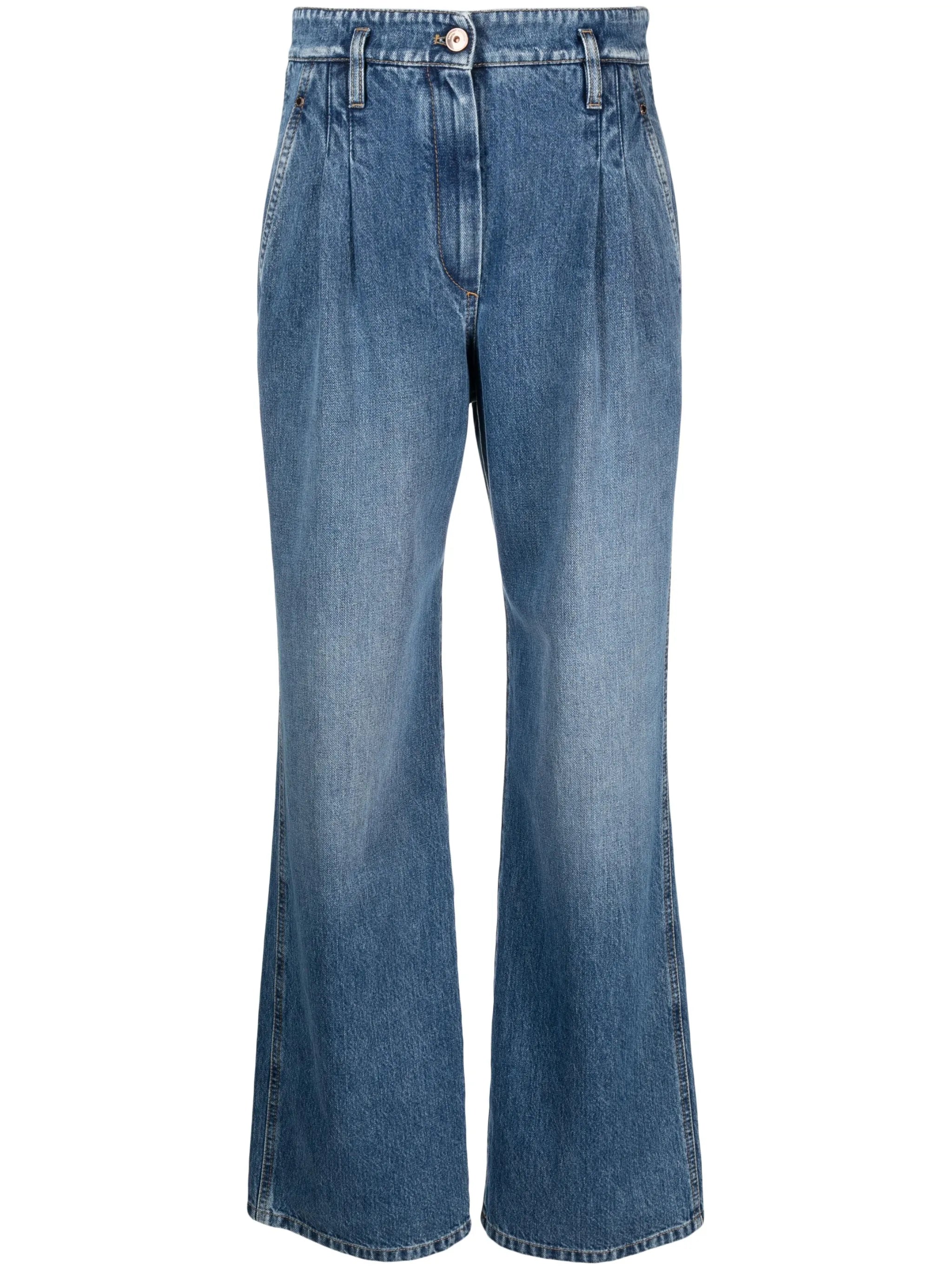 high-waist wide-leg jeans