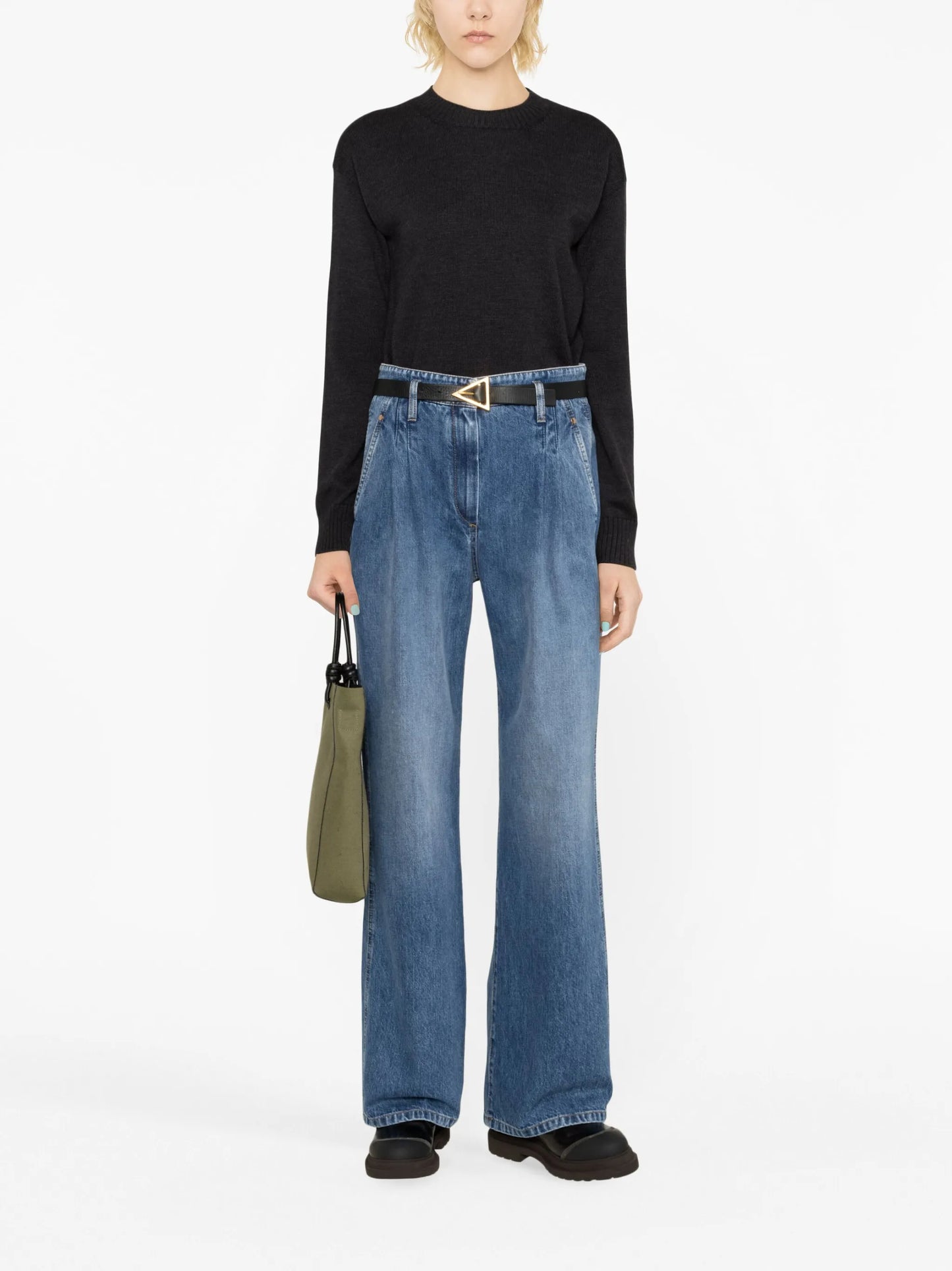 high-waist wide-leg jeans