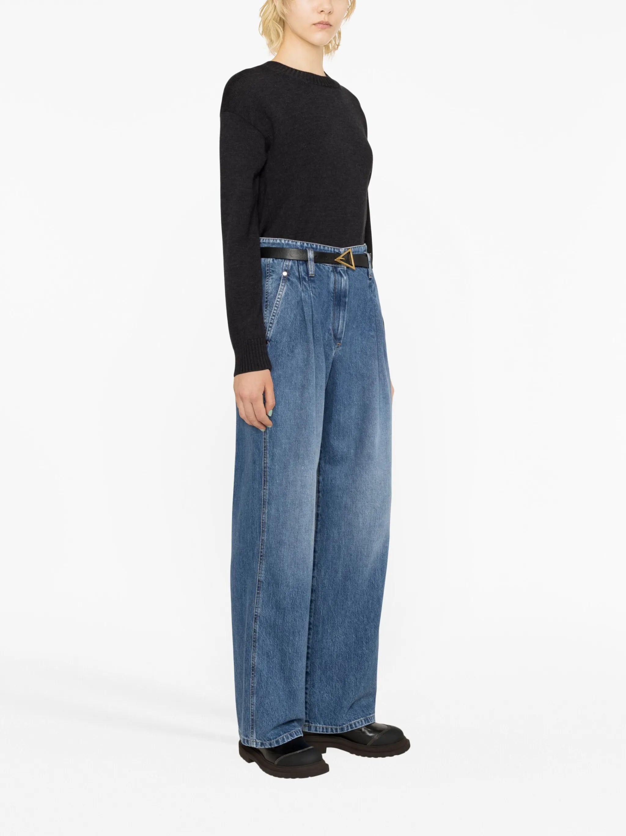 high-waist wide-leg jeans