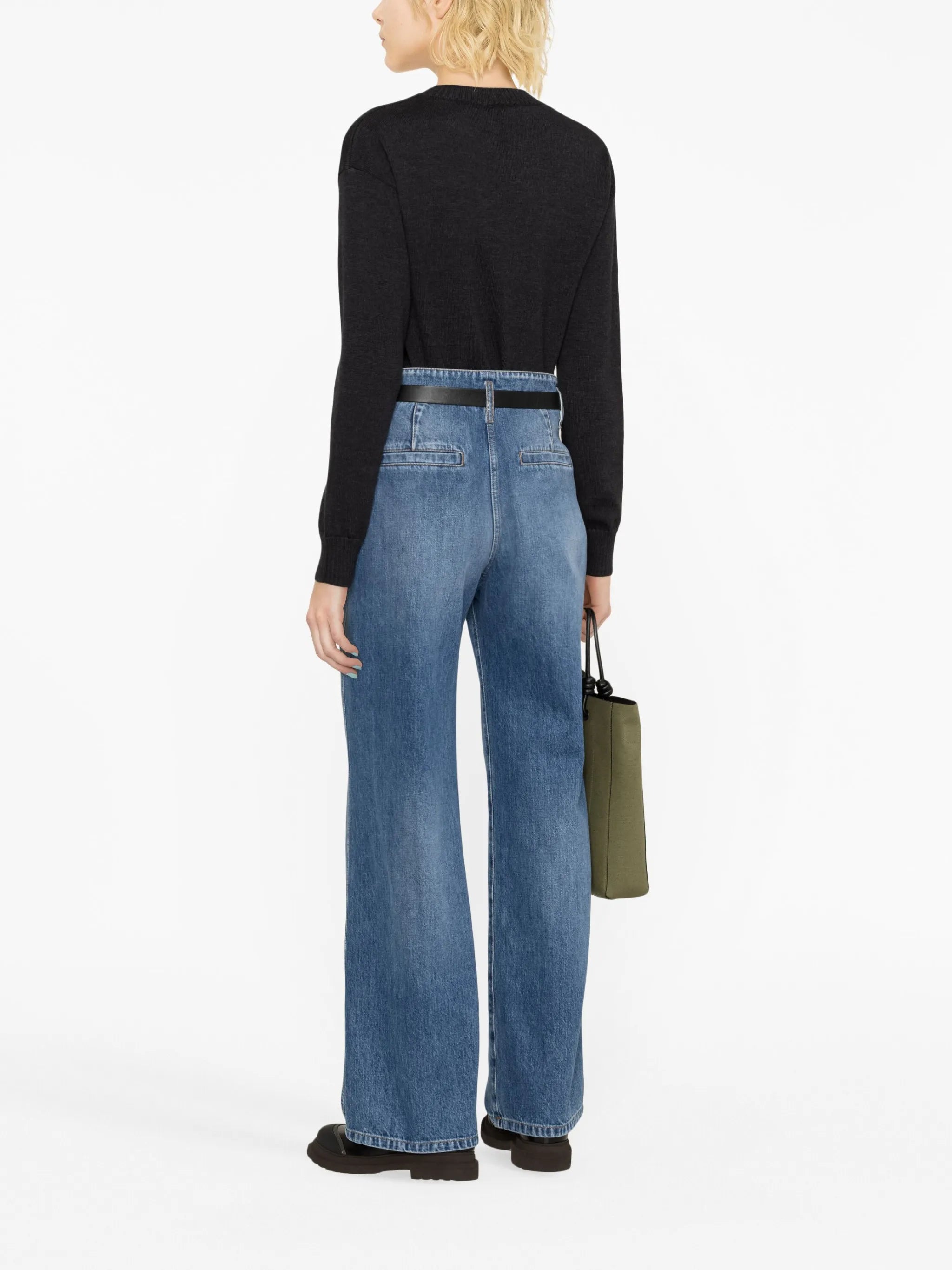 high-waist wide-leg jeans