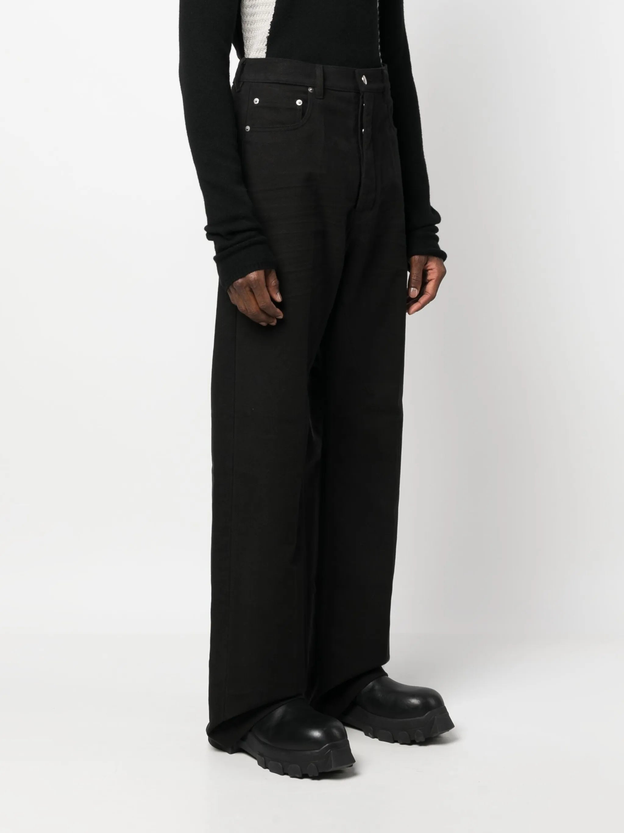 high-waisted wide-leg jeans