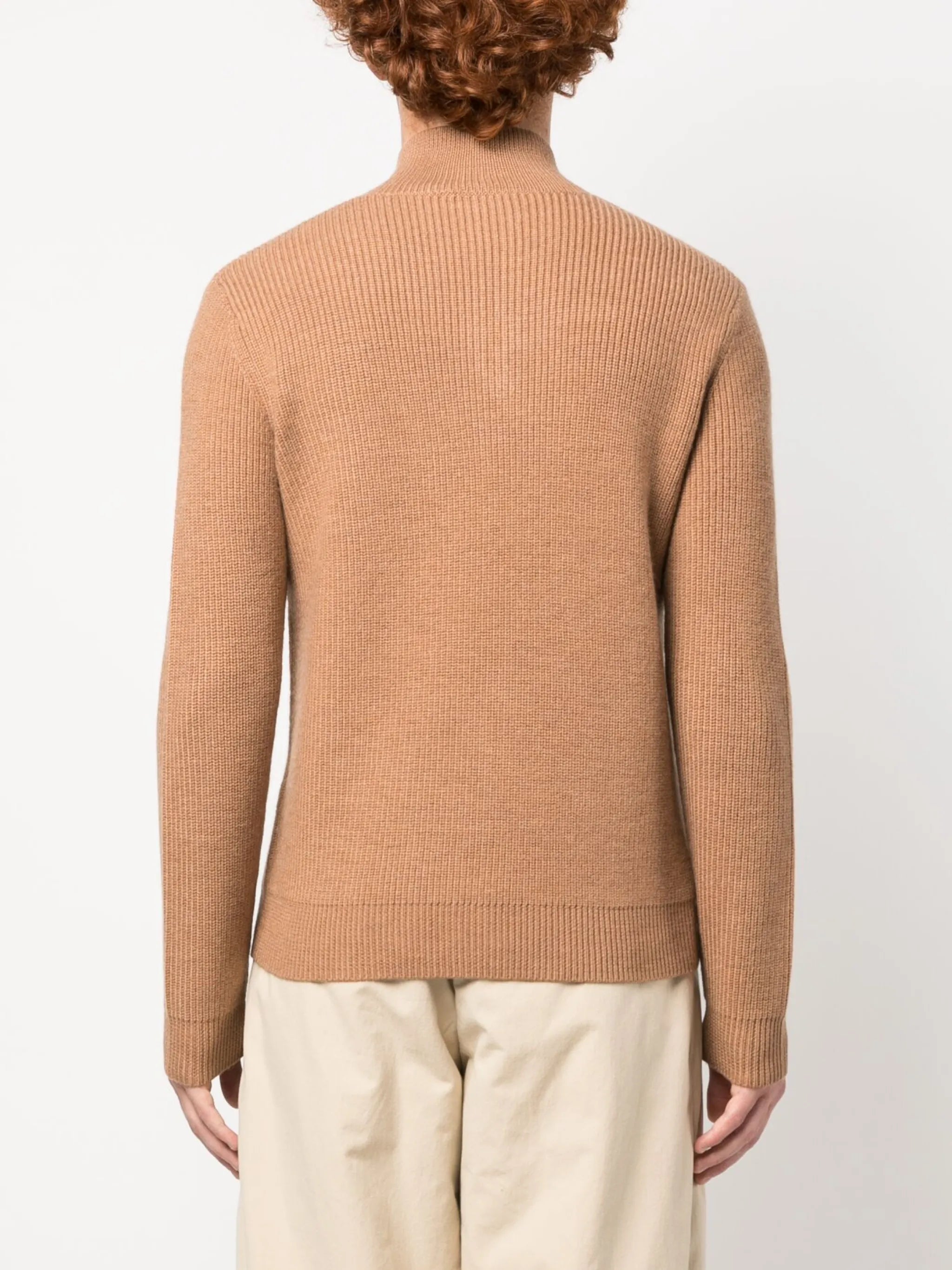 Puller half-zip ribbed jumper