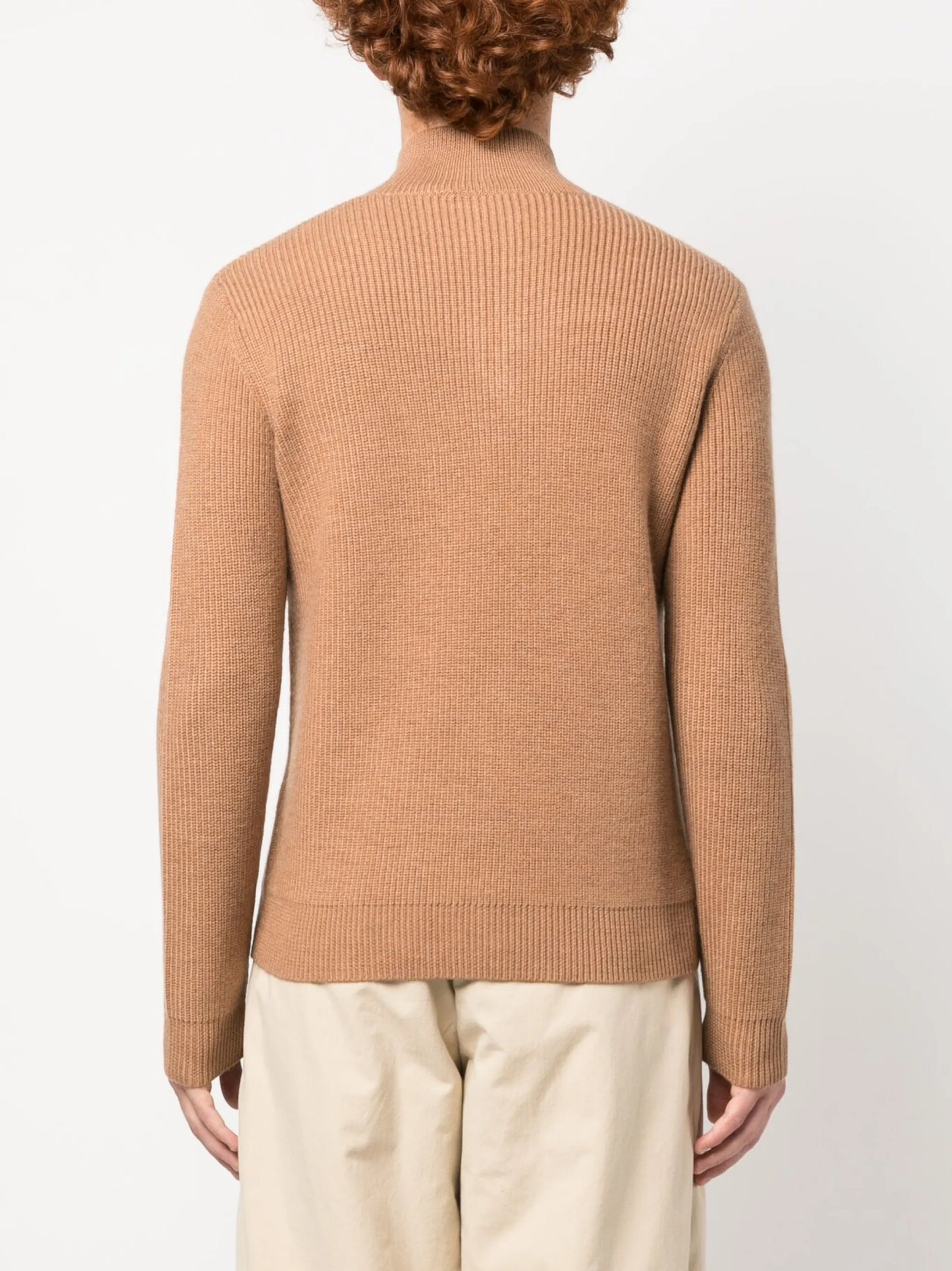 Puller half-zip ribbed jumper