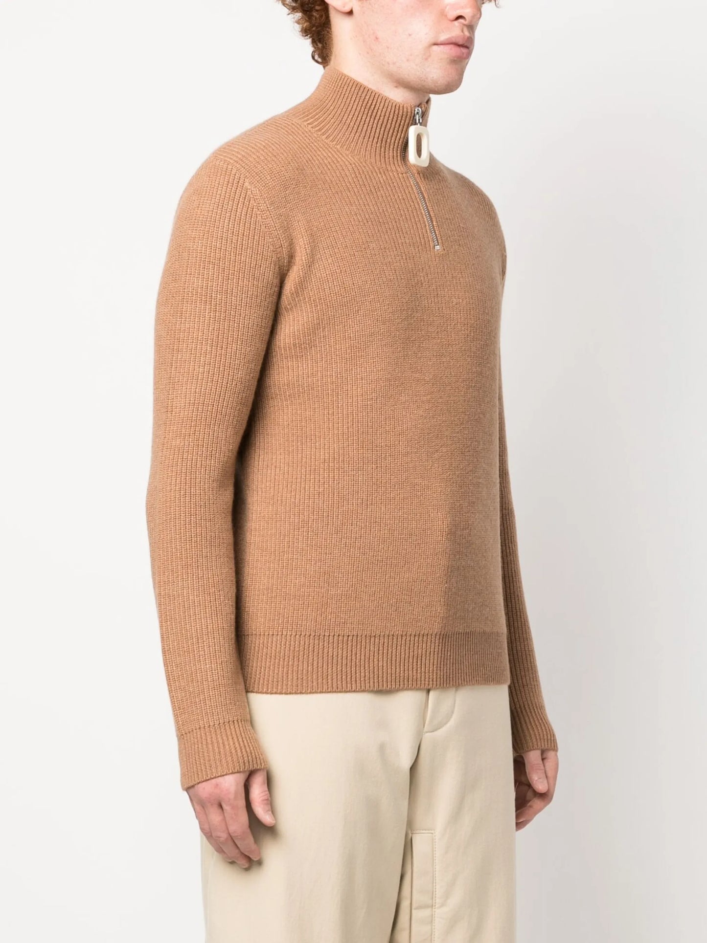 Puller half-zip ribbed jumper