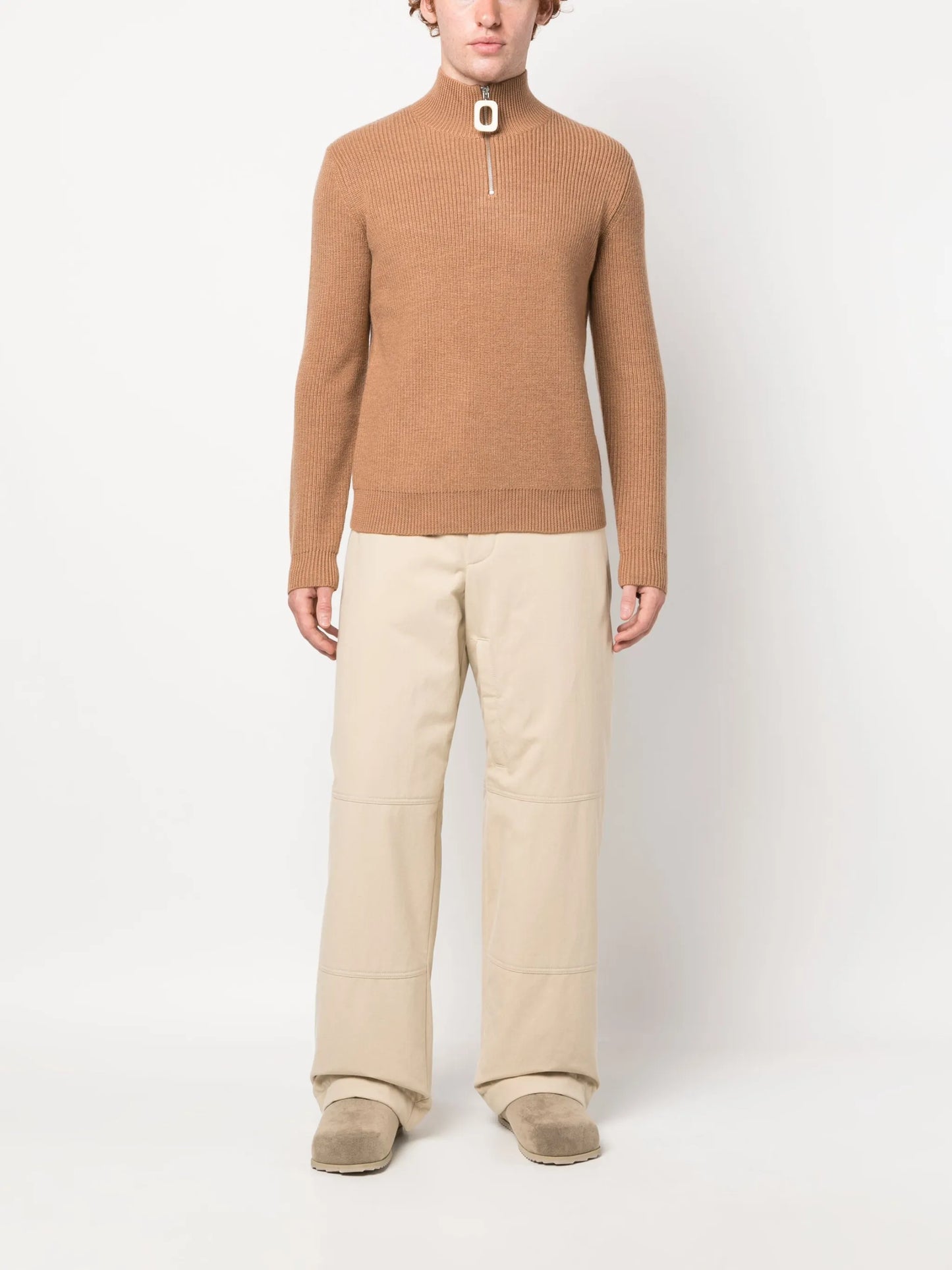 Puller half-zip ribbed jumper
