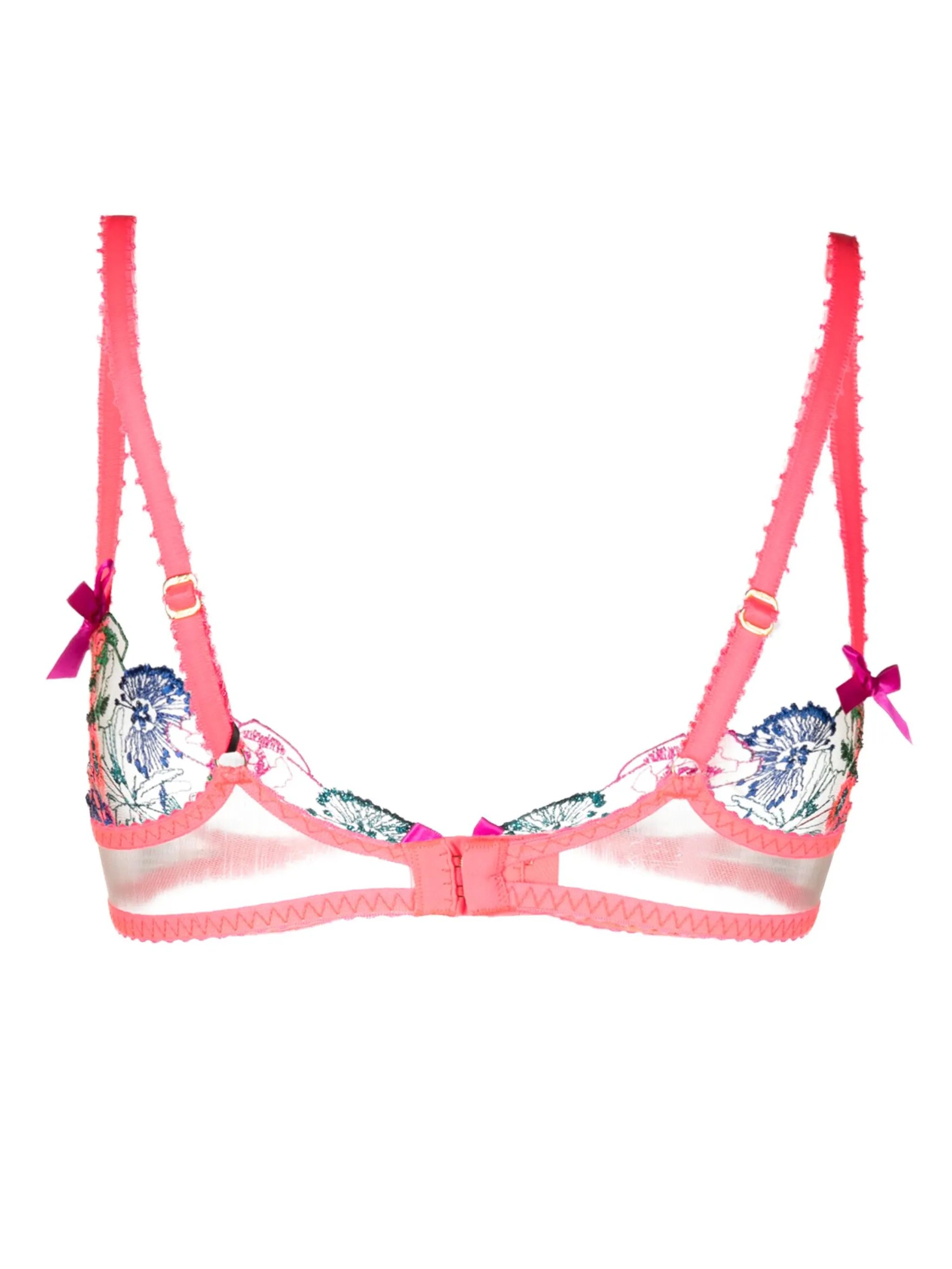 Zuri floral-embroidered lurex tulle bra