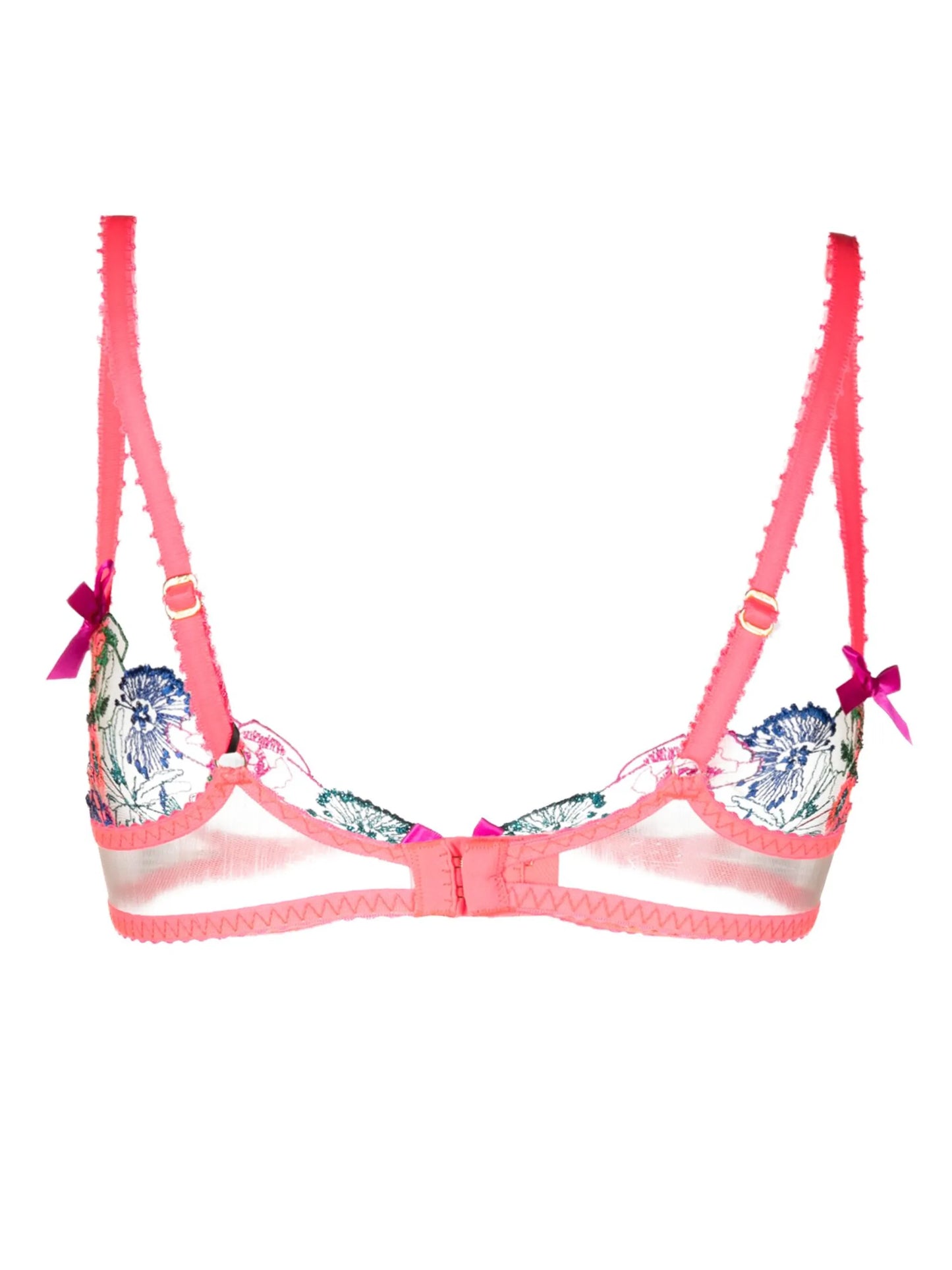 Zuri floral-embroidered lurex tulle bra