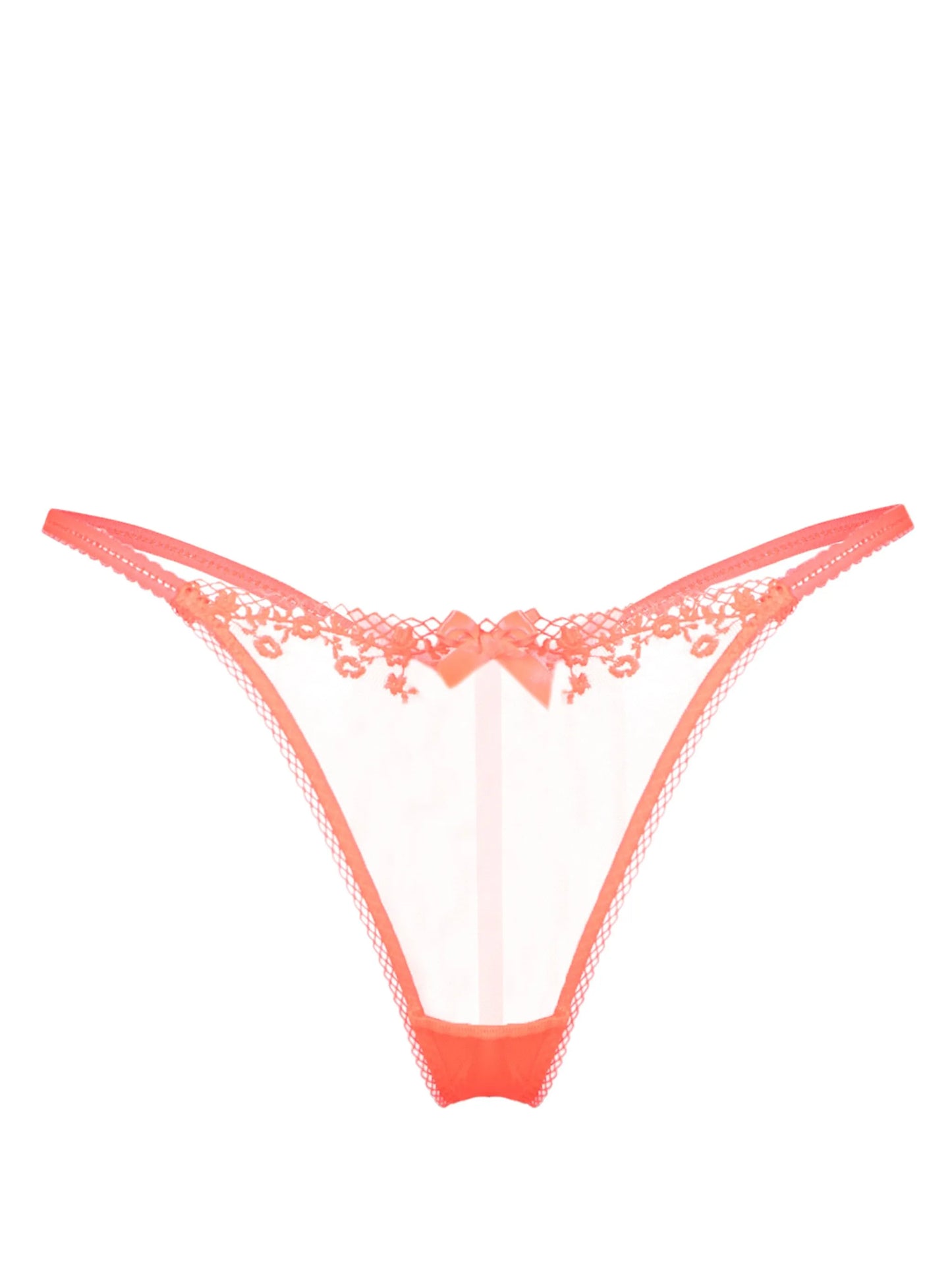 Florina floral-lace mesh thong