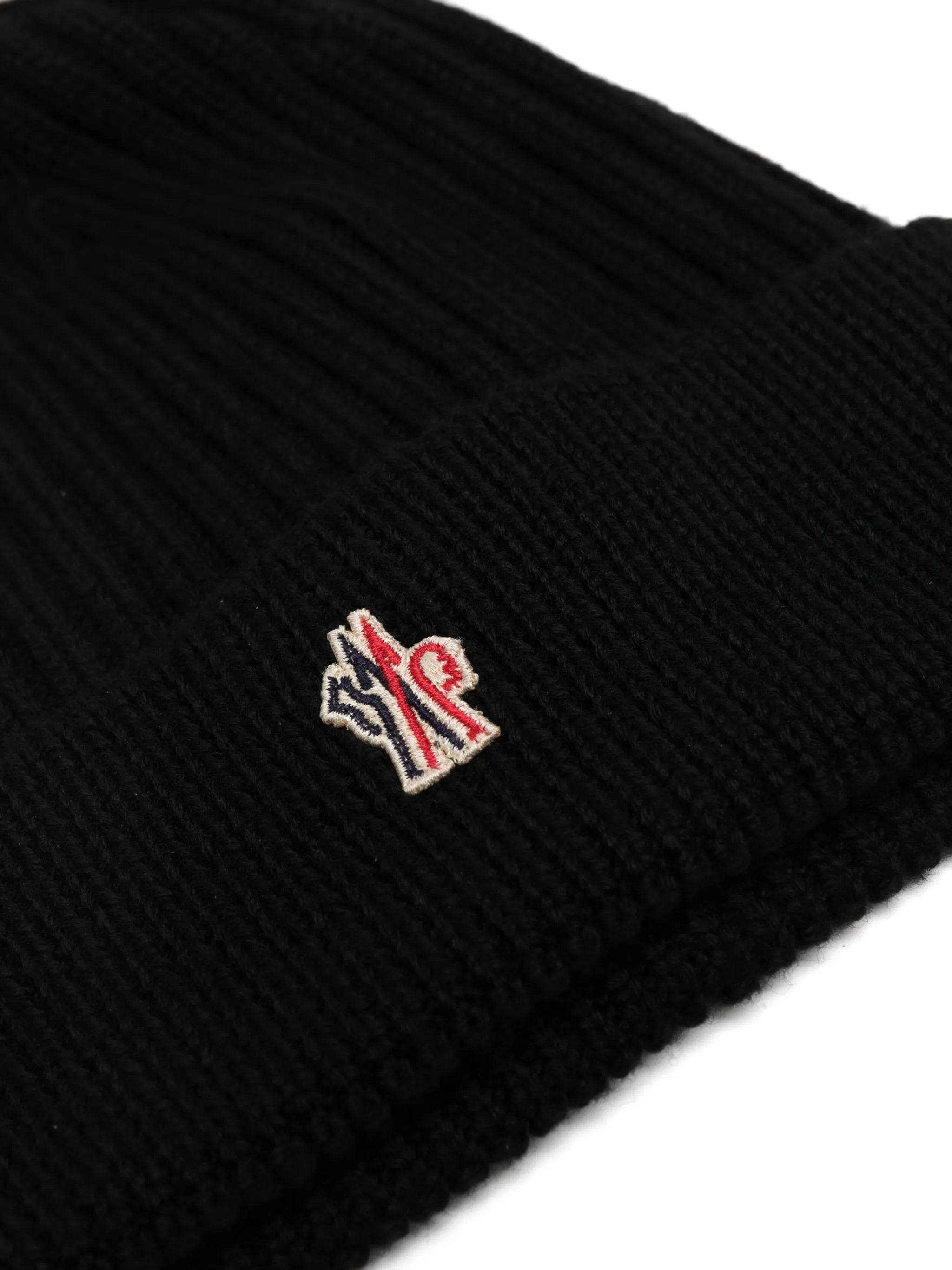 logo-patch wool beanie