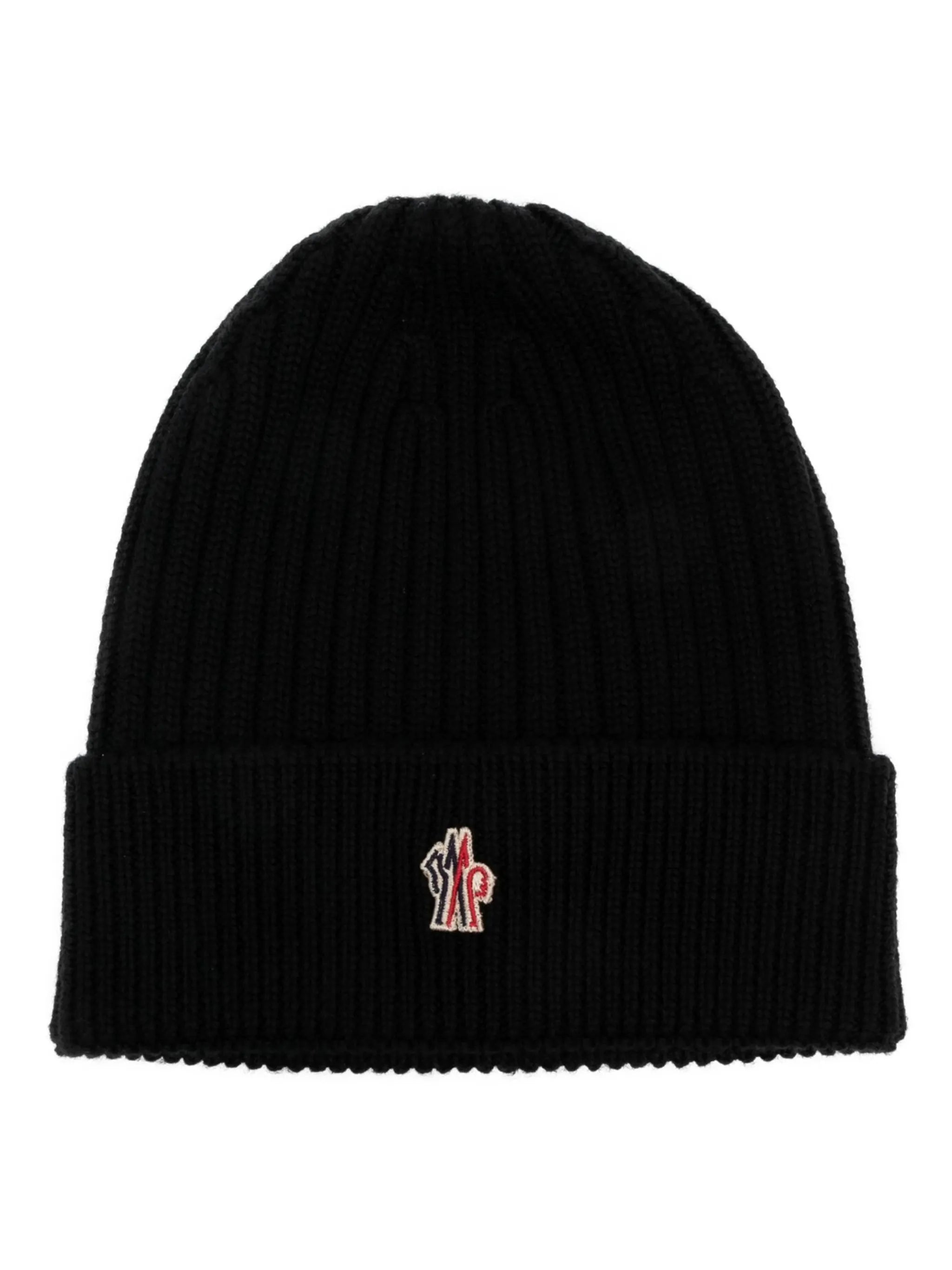 logo-patch wool beanie