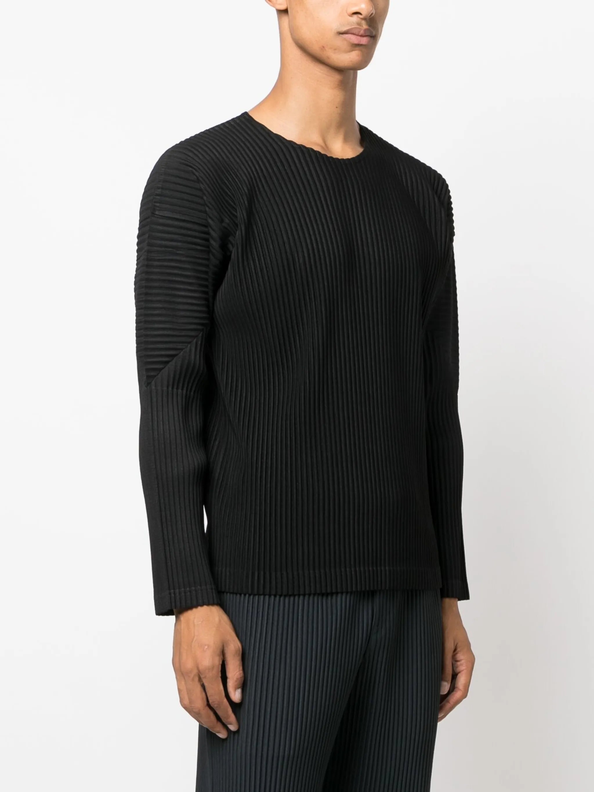 plissé long-sleeve T-shirt