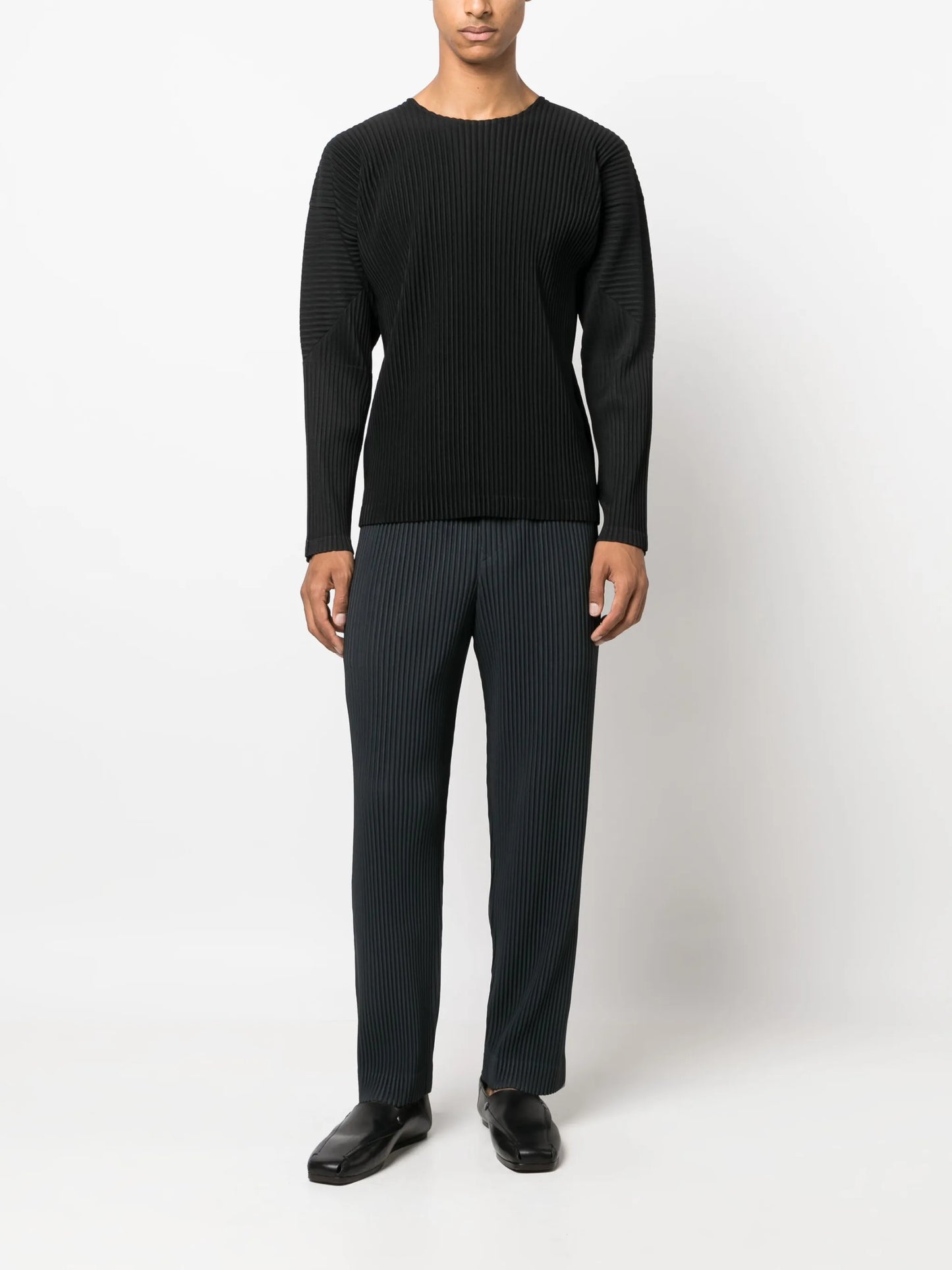 plissé long-sleeve T-shirt