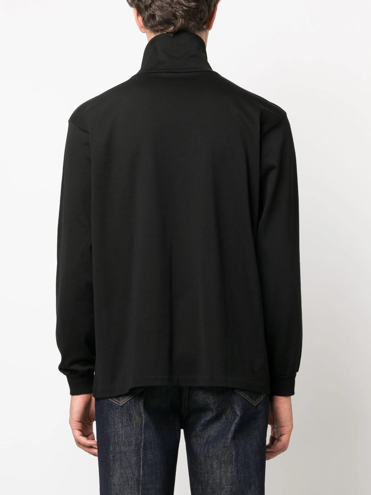 high-neck cotton T-shirt