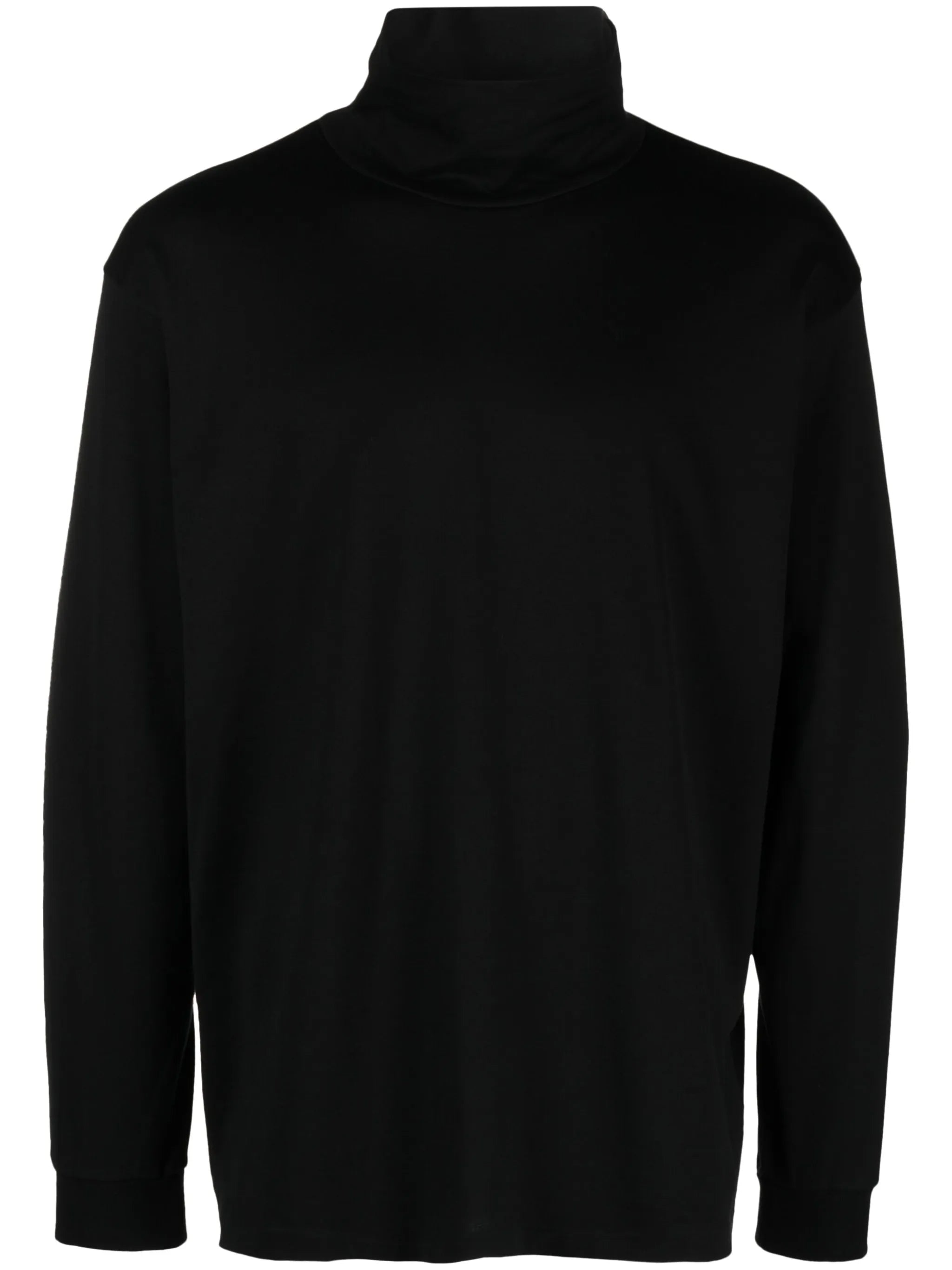 high-neck cotton T-shirt