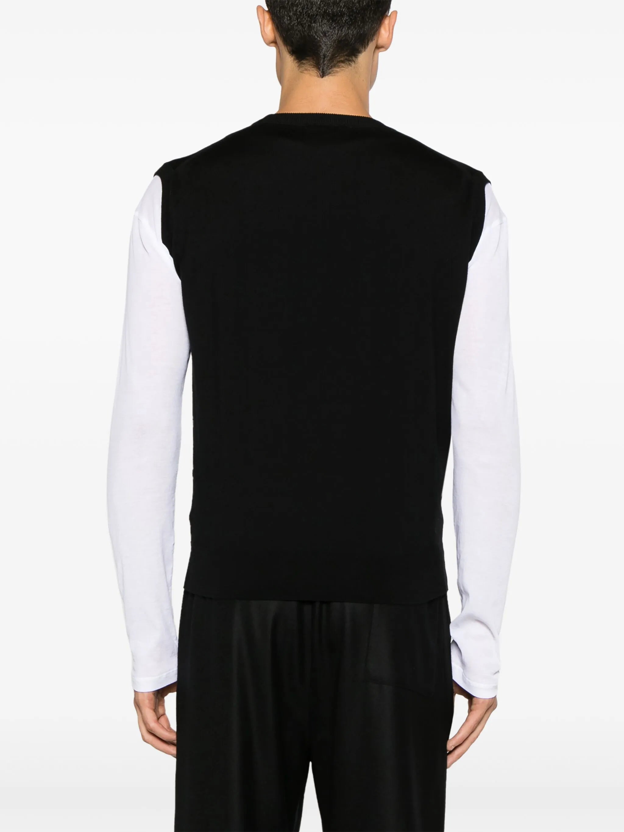 fine-knit wool vest