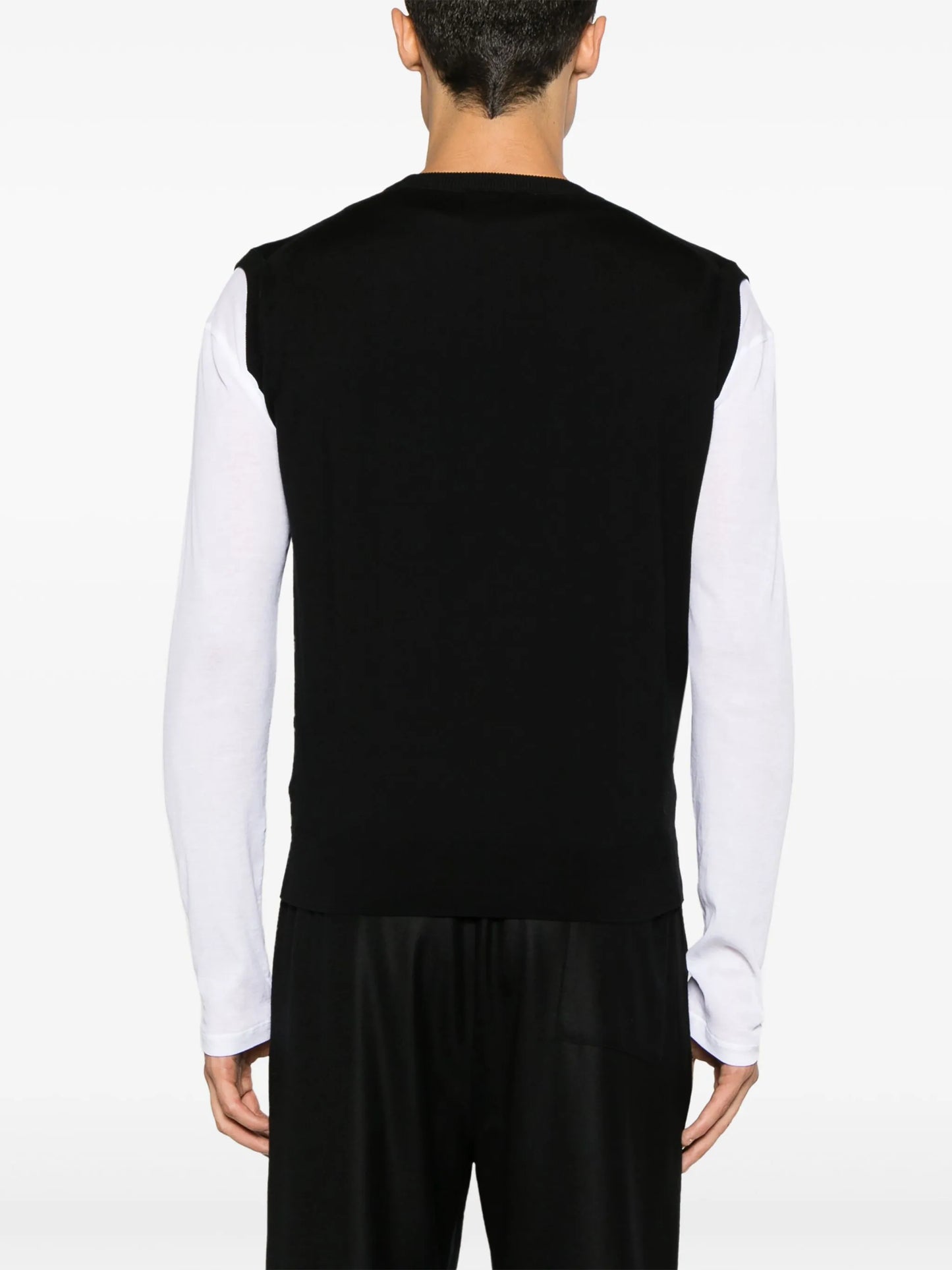 fine-knit wool vest